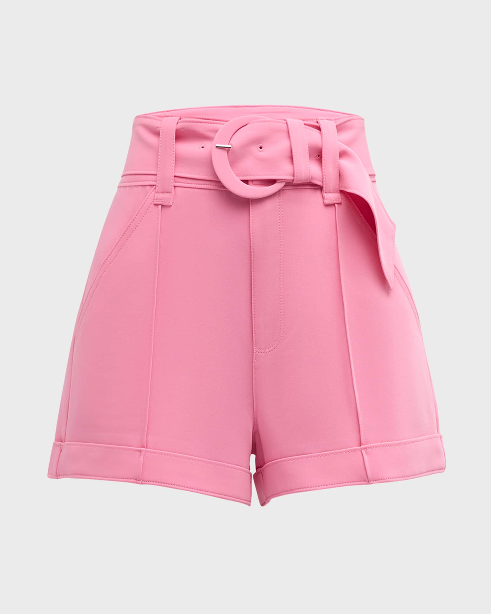 Aldi Belted High-Rise Stitched Shorts 0