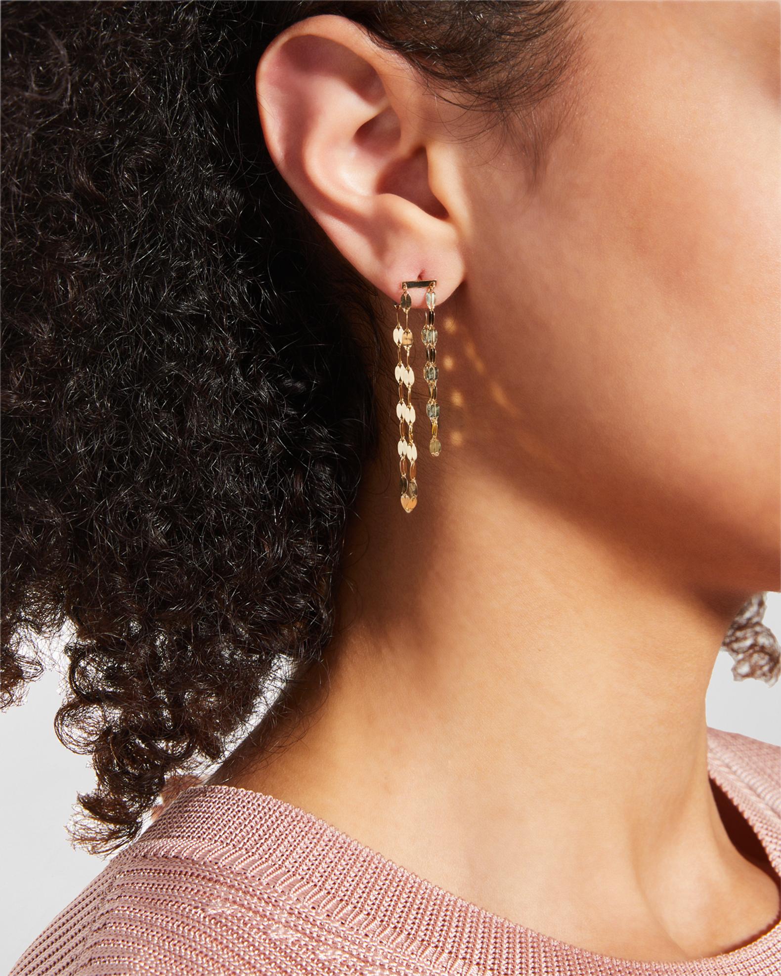 LANA Mega Blake Fringe Linear Front and Back Earrings | Neiman Marcus