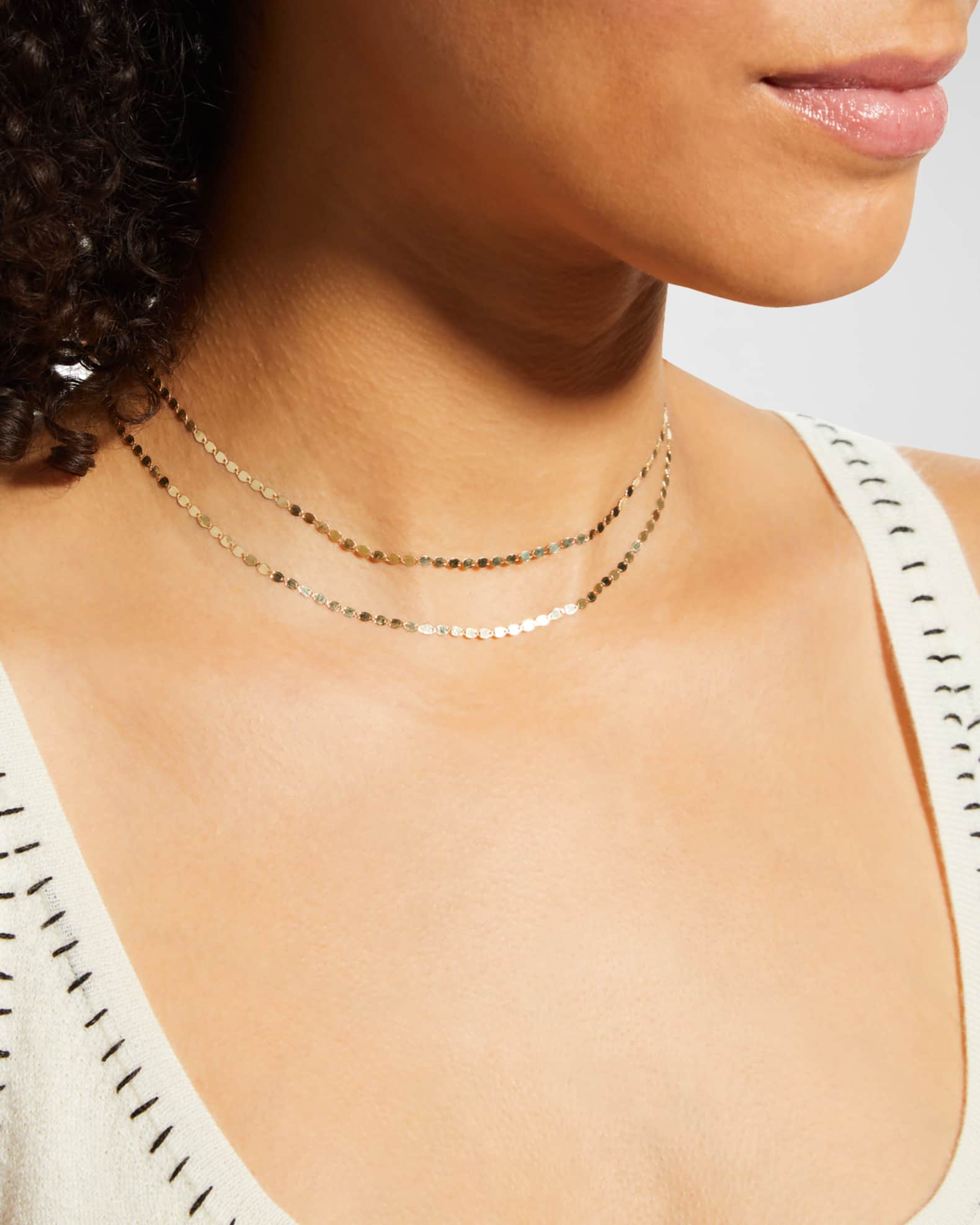 LANA 14K Gold Double Strand Petite Nude Choker | Neiman Marcus