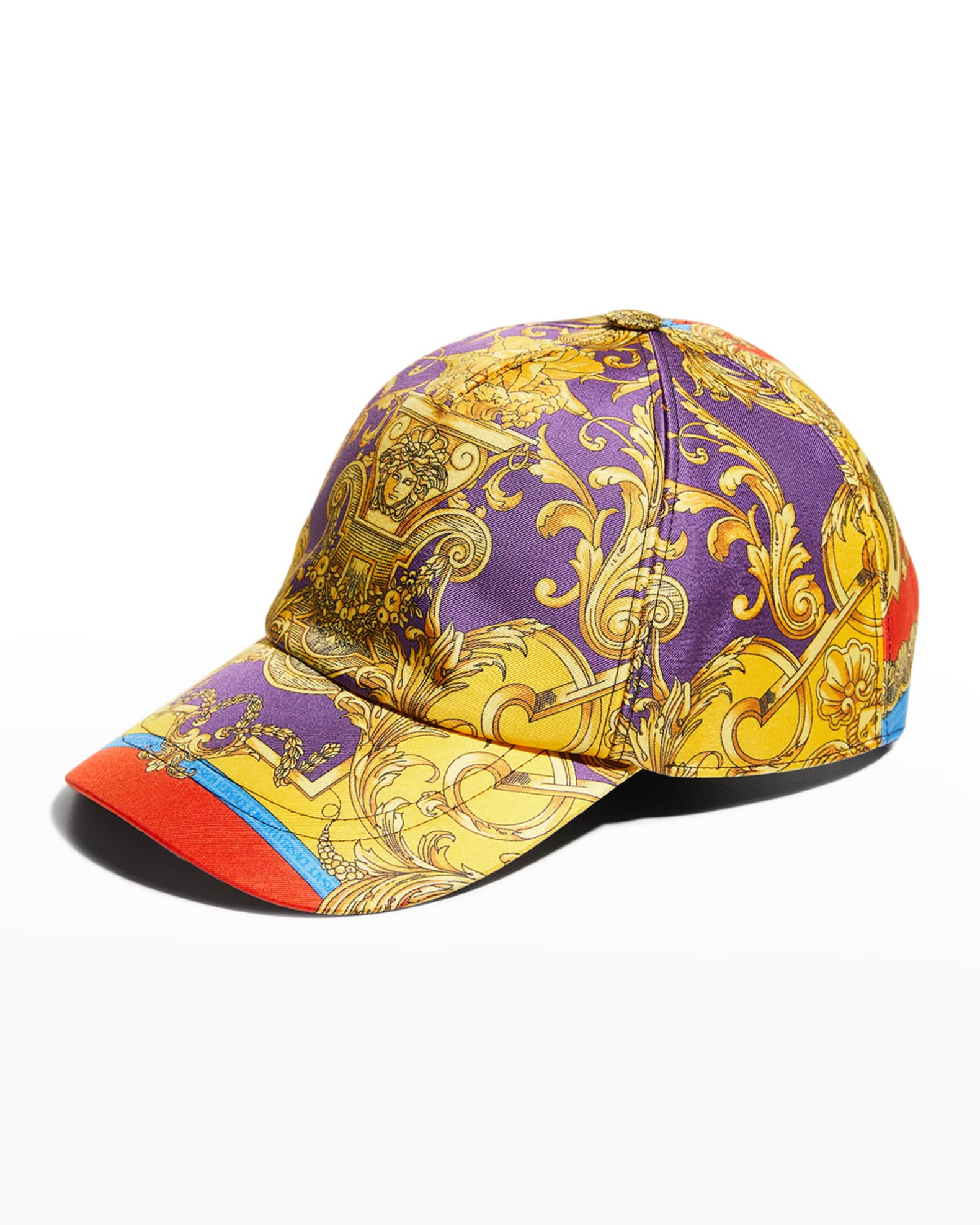 Versace Men's Silk Barocco Goddess Baseball Hat Neiman Marcus