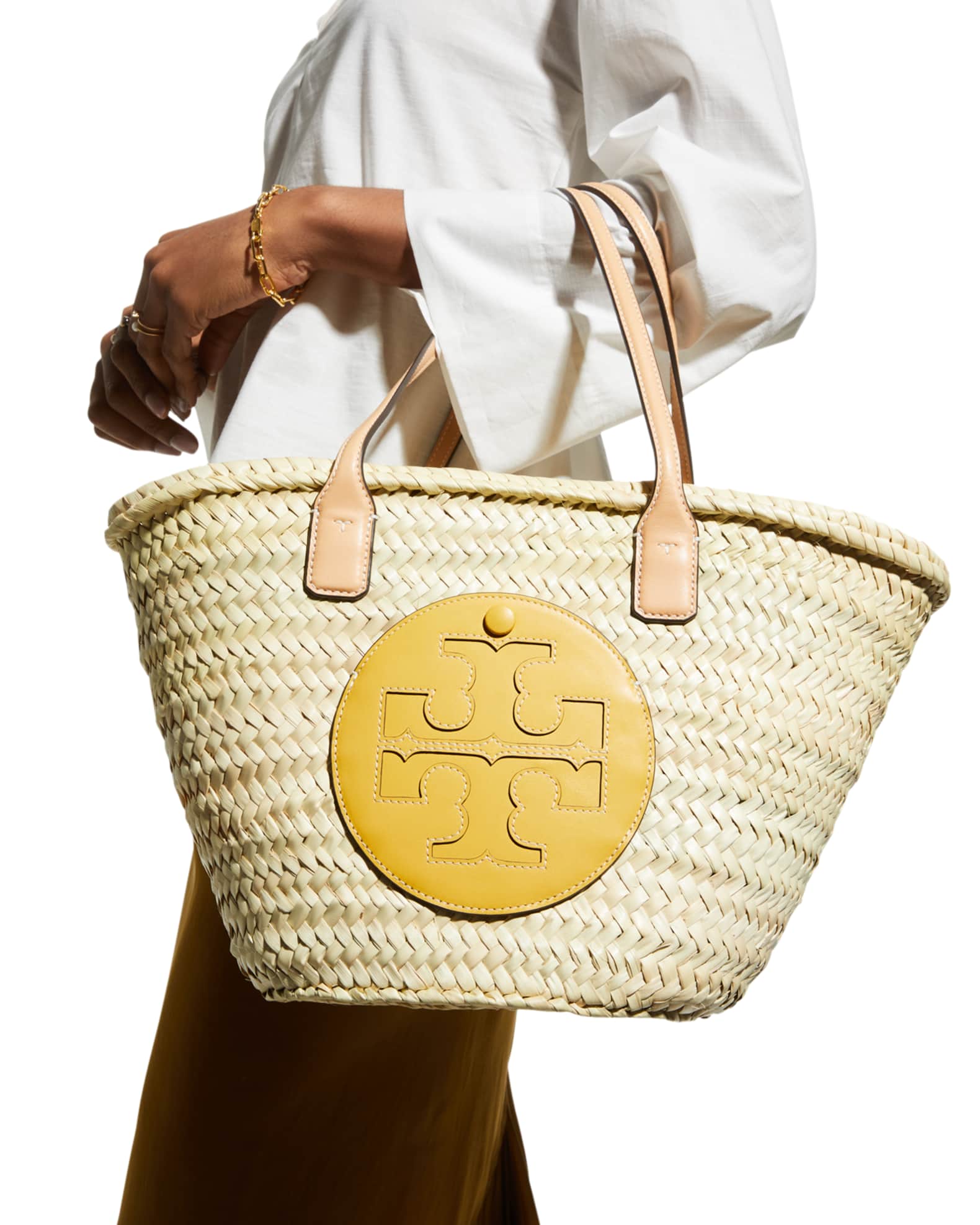 Tory Burch Ella Straw Basket Tote Bag Neiman Marcus