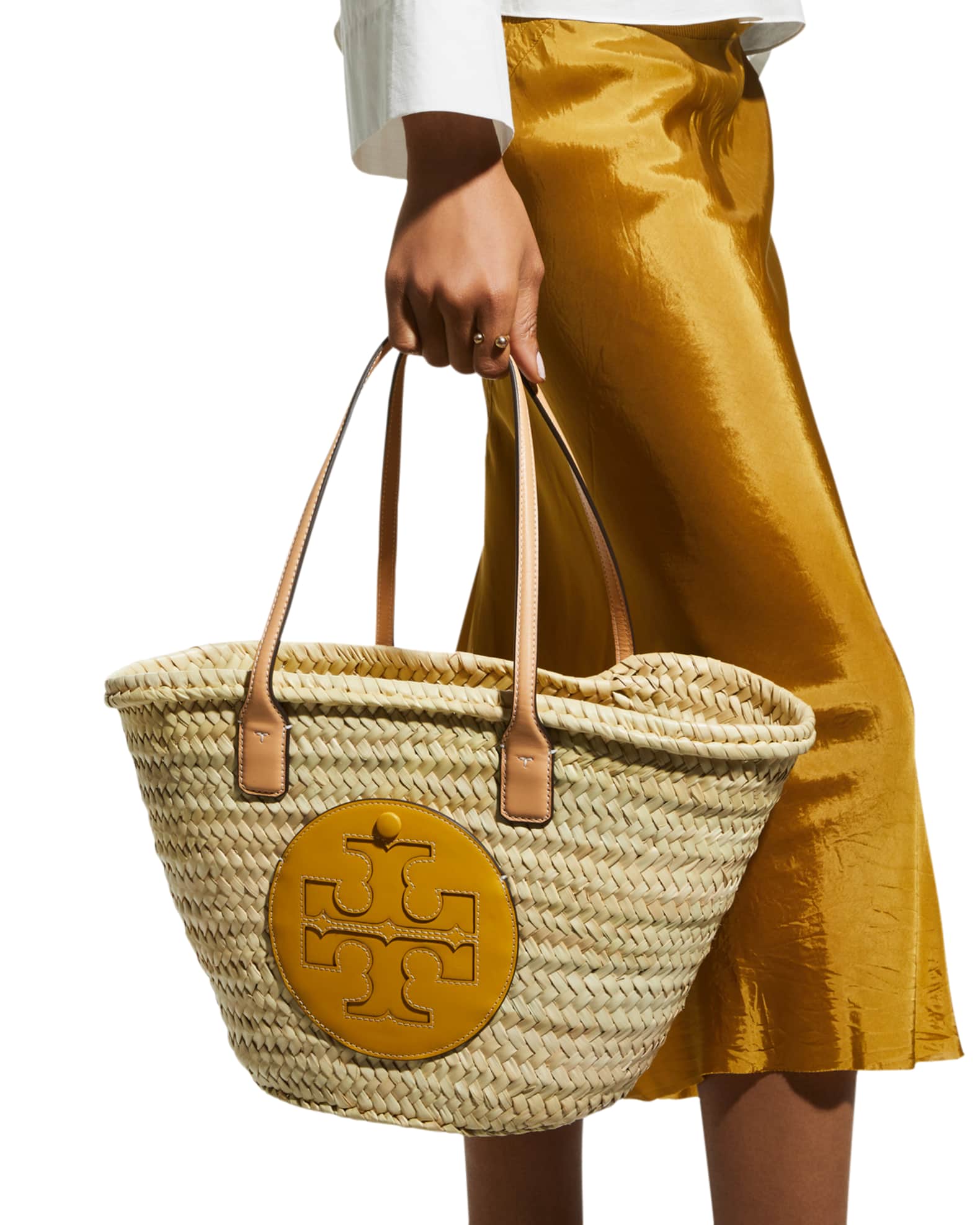 Tory Burch Ella Straw Basket Tote Bag Neiman Marcus