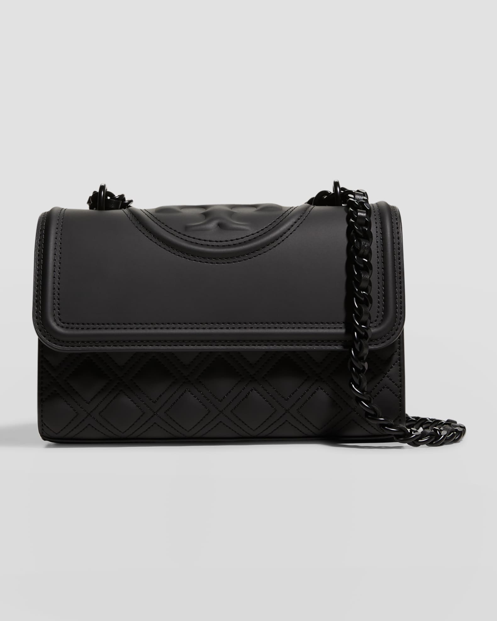 Tory burch fleming satchel black online