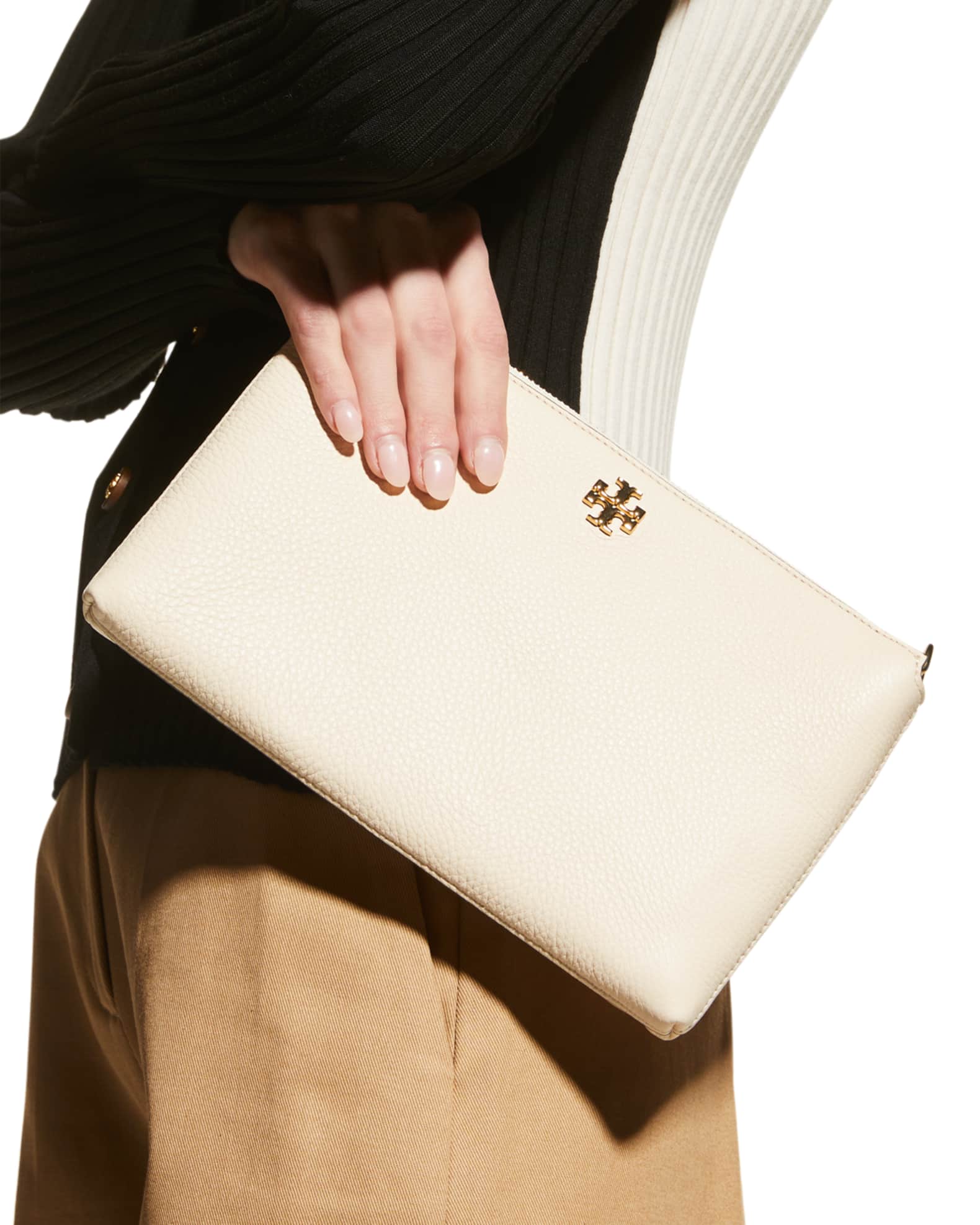 Tory Burch Kira Zip Pebbled Leather Crossbody Bag | Neiman