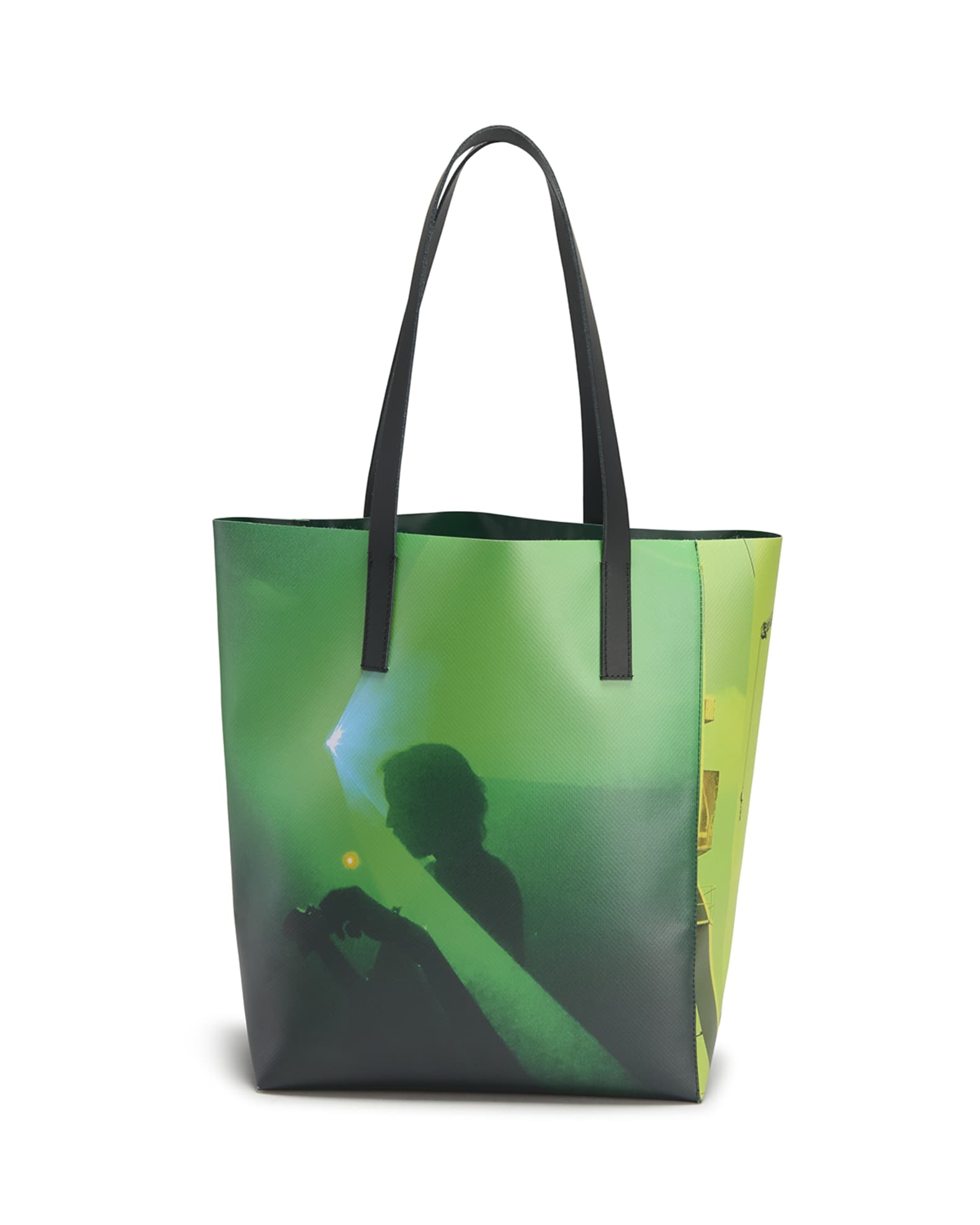 Dries Van Noten Men's Graphic-Print Leather Tote Bag | Neiman Marcus