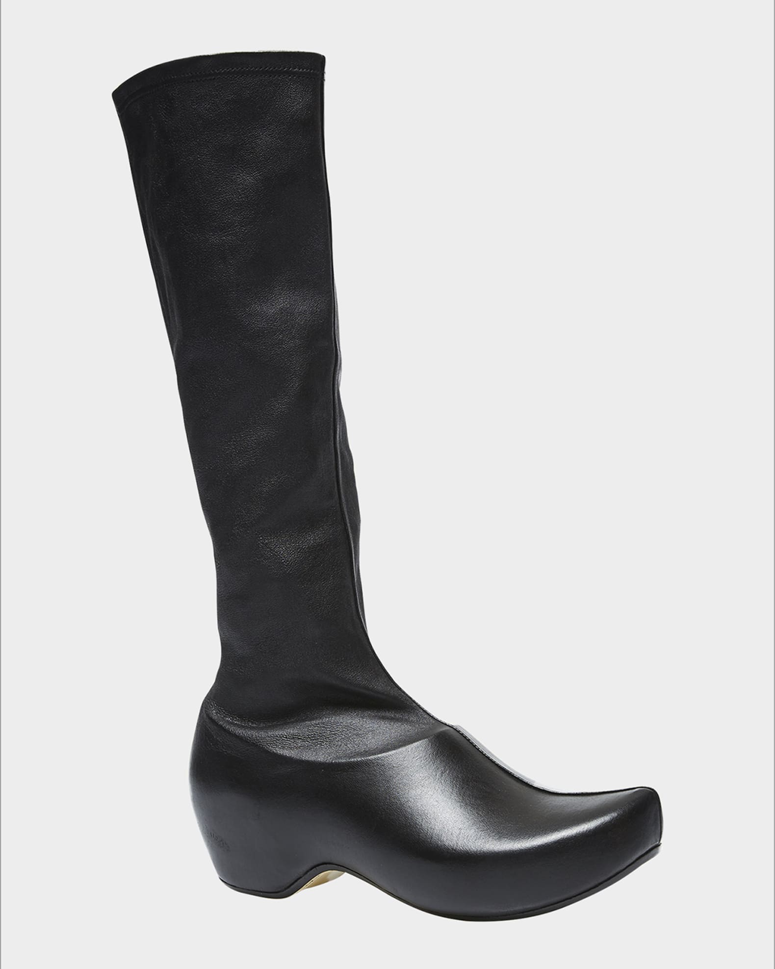 Knee high clog top boots