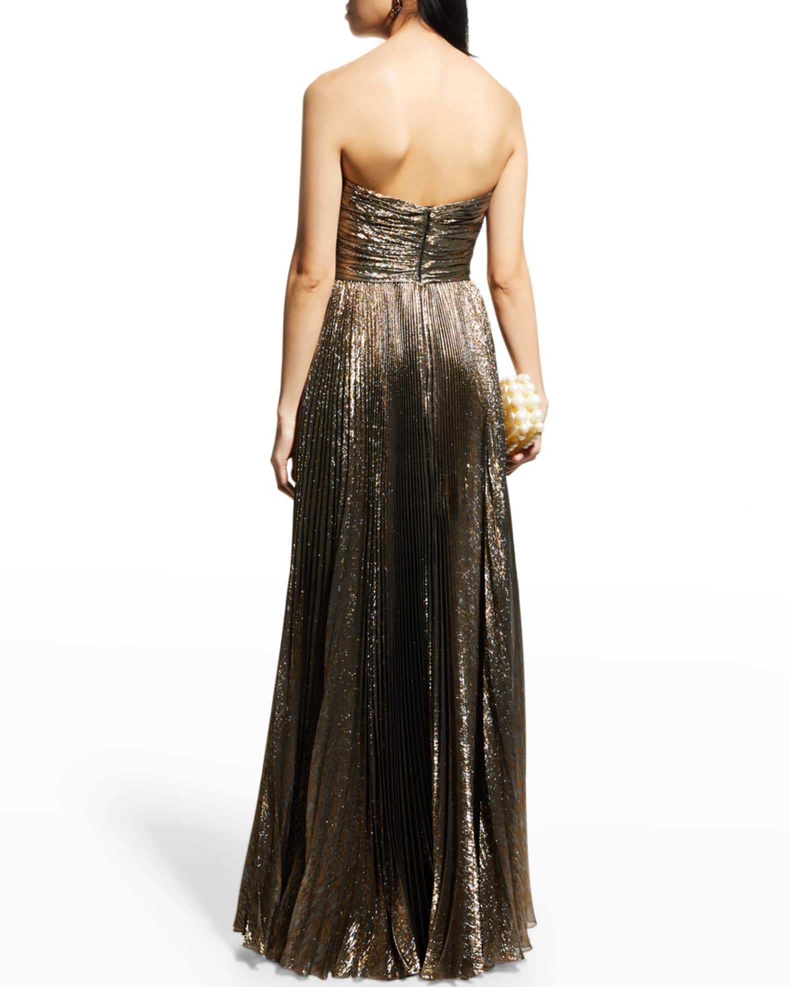 Oscar de la Renta Sweetheart Strapless Lame Gown | Neiman Marcus