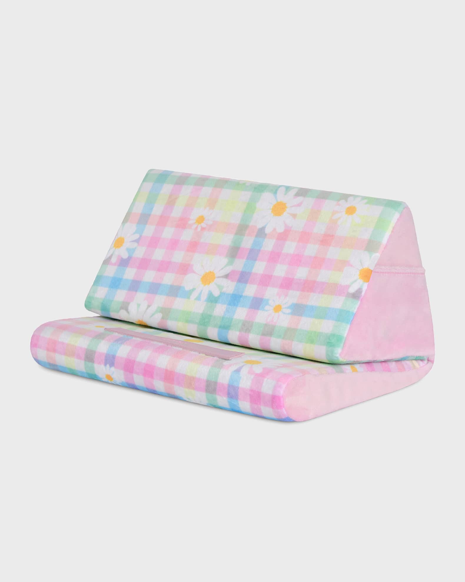 Iscream Girl's Daisy Gingham Tablet Pillow