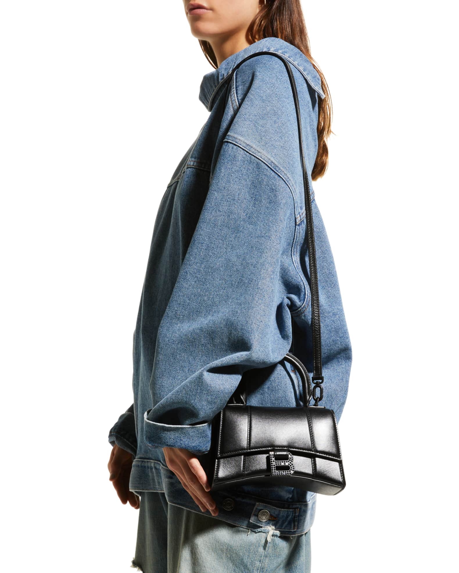 Balenciaga Hourglass XS Leather Top-Handle Bag | Neiman Marcus