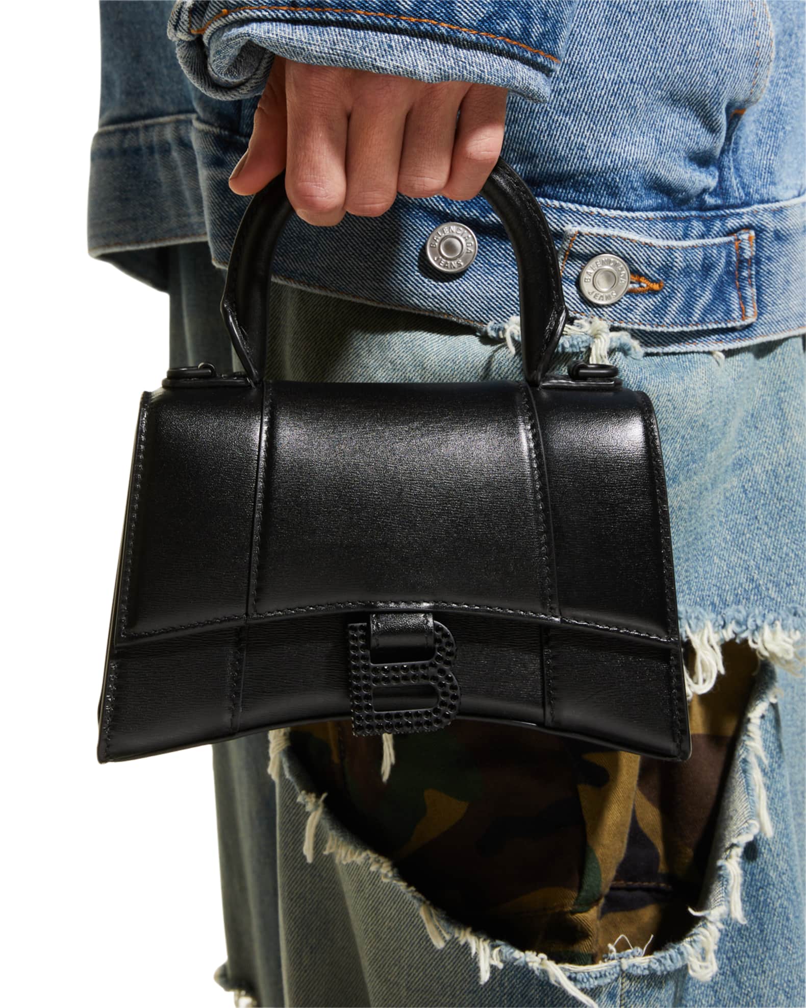 Balenciaga Hourglass XS Leather TopHandle Bag Neiman Marcus