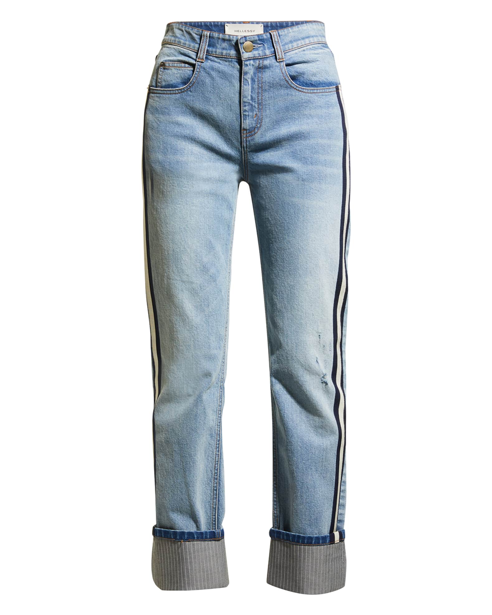 Hellessy Carl SideStripe StraightLeg Ankle Jeans Neiman Marcus