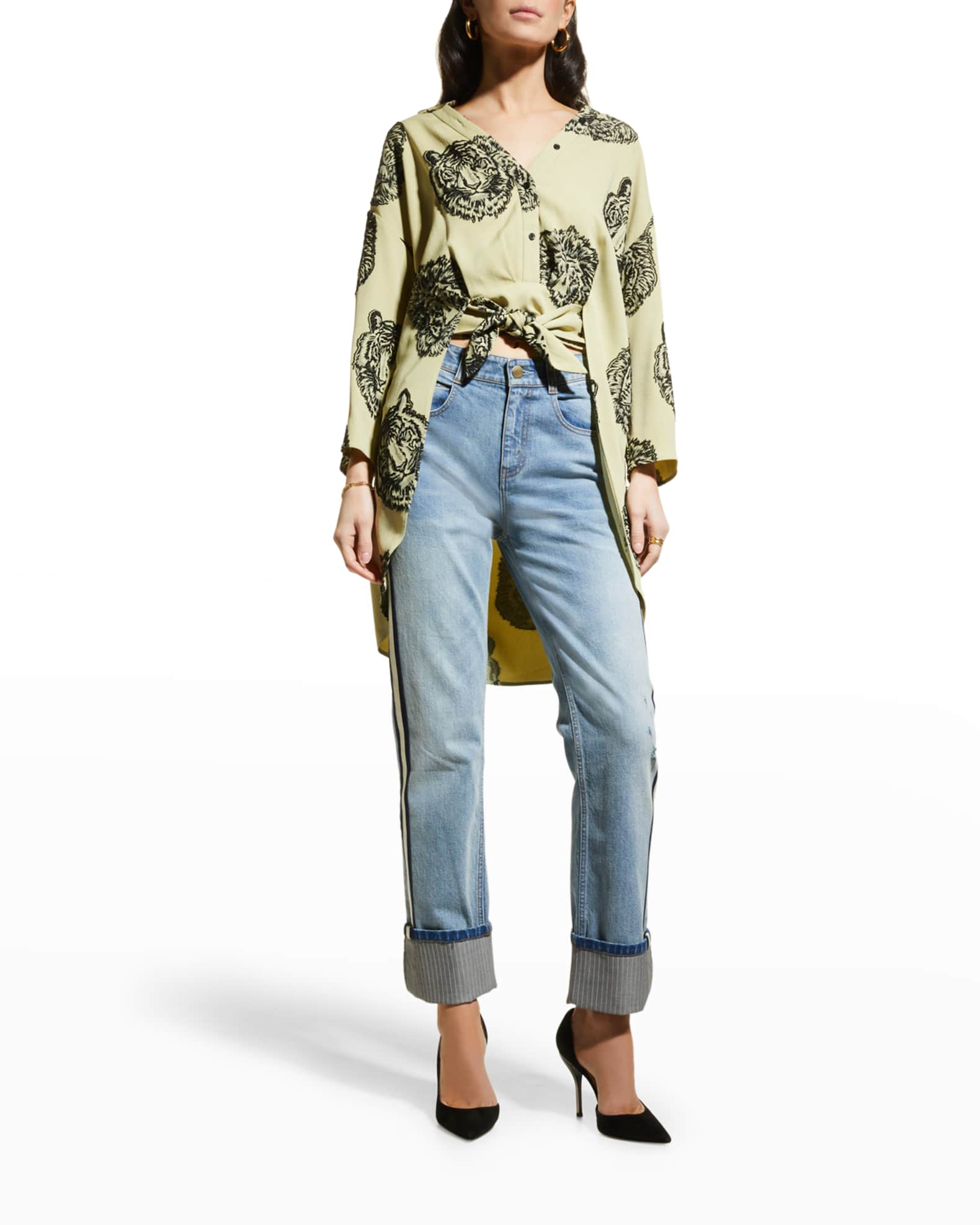 Hellessy Carl SideStripe StraightLeg Ankle Jeans Neiman Marcus