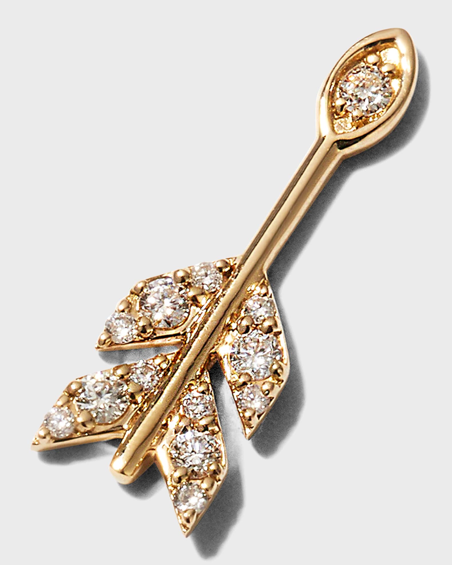 14k Yellow Gold & Diamonds Arrow Stud Earrings 0