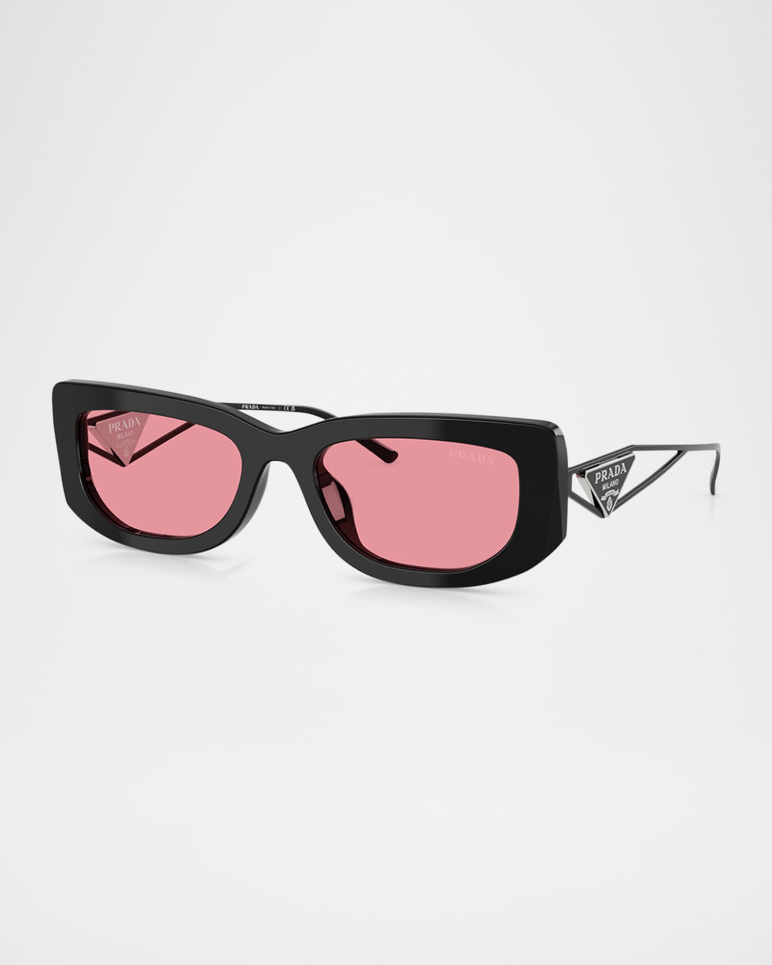 【正規逆輸入品】 Prada Triangle Logo Rectangle Acetate & Metal Sunglasses 小物