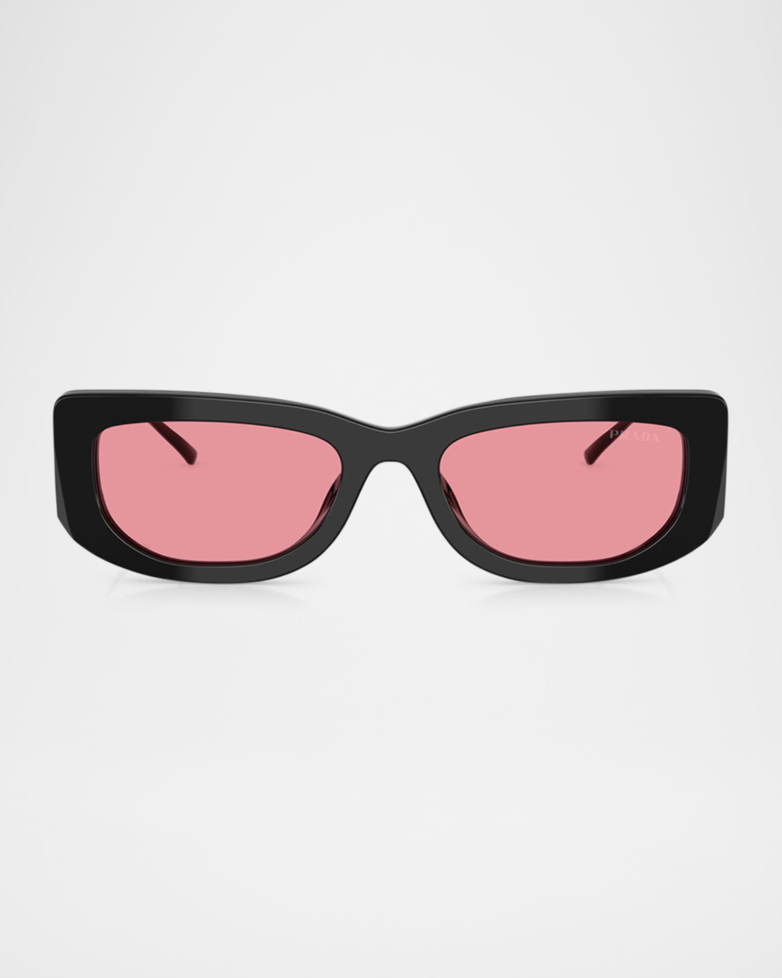 Triangle Logo Rectangle Acetate & Metal Sunglasses 0