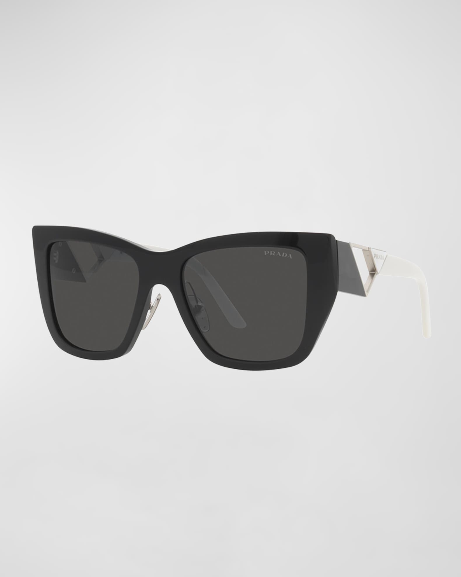 Baguette - Black acetate and metal sunglasses