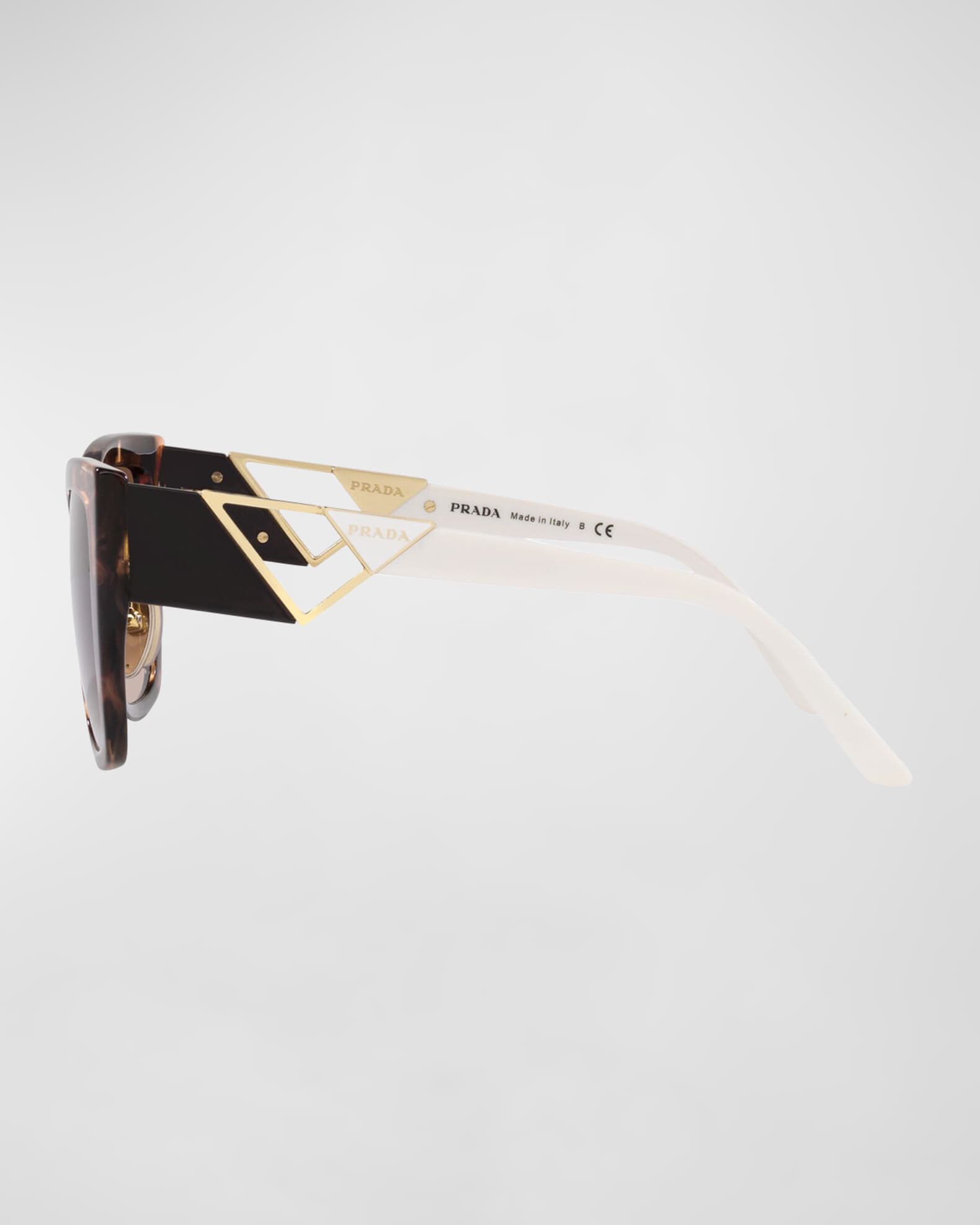 Prada triangle glasses hotsell