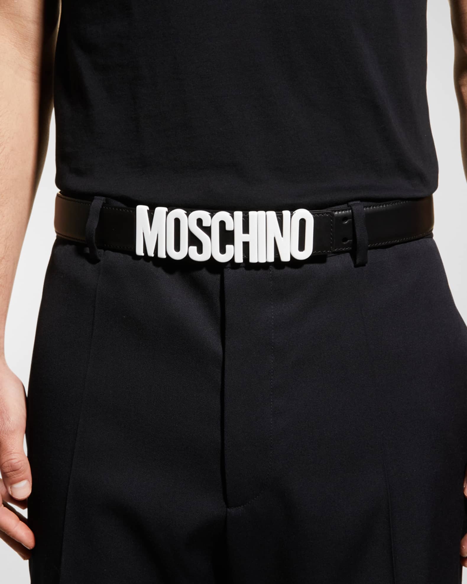 Men's Leather Logo Belt 1