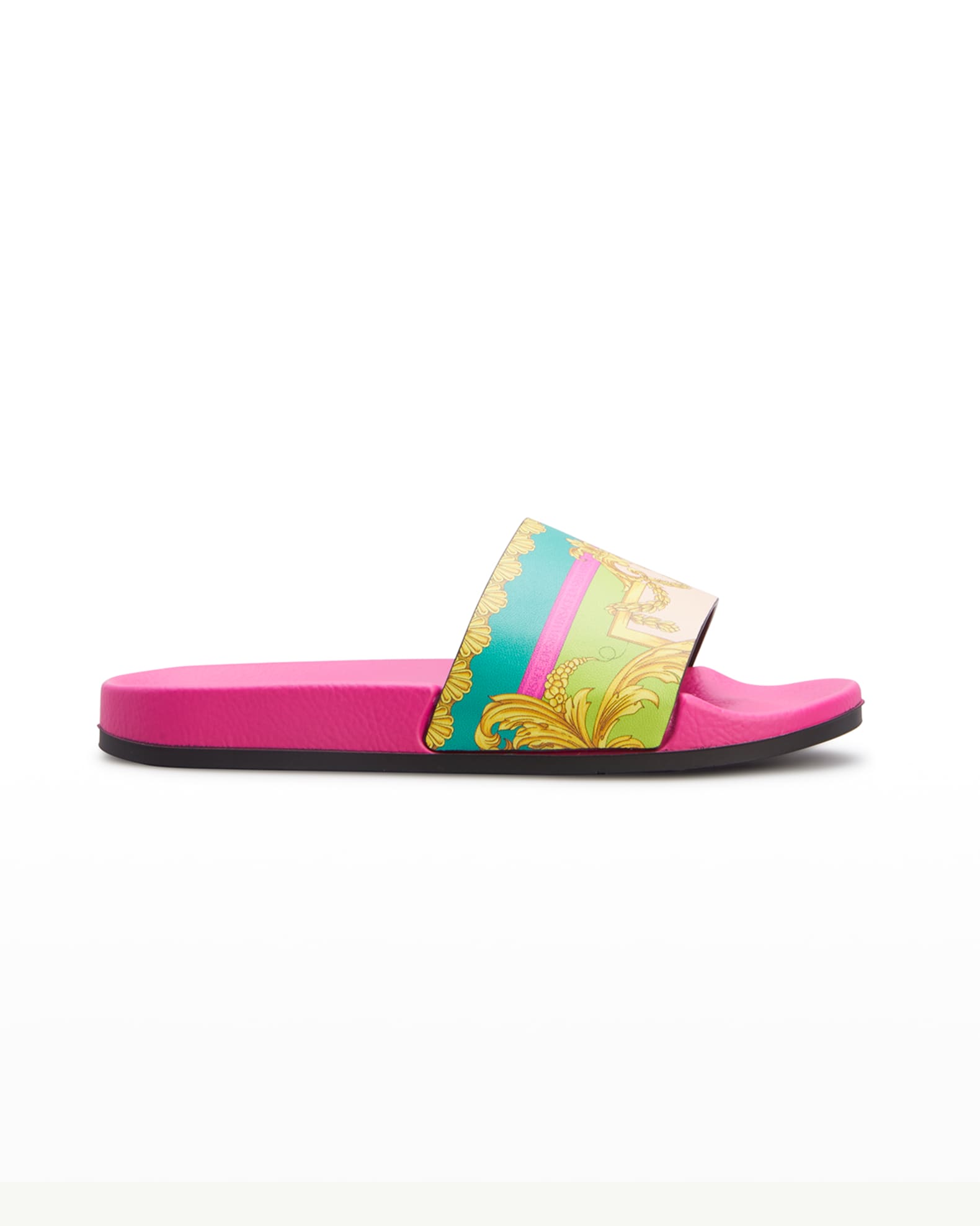 Versace Kid's Barocca Pool Slide Sandals, Kid | Neiman Marcus