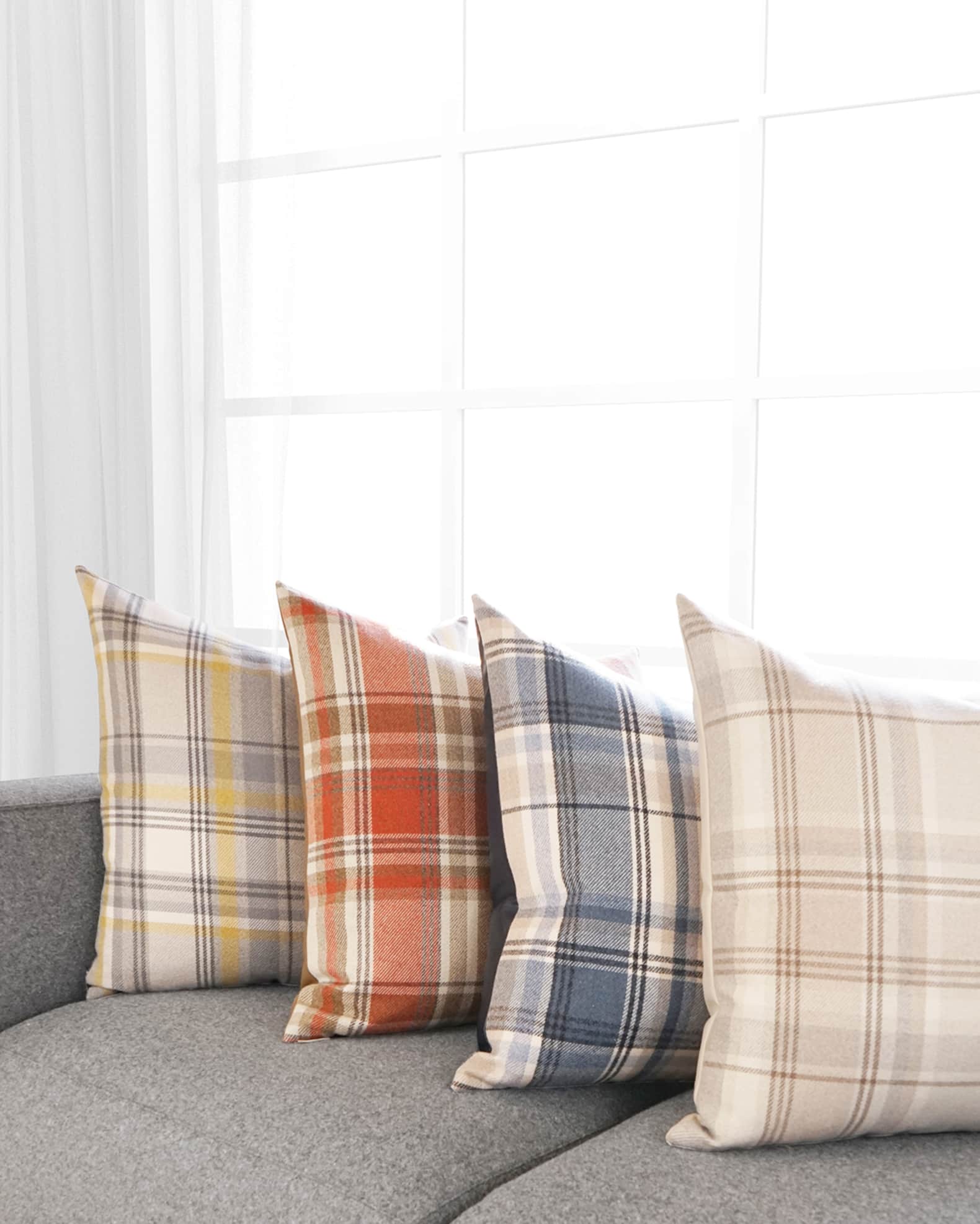 Tartan Decorative Feather/Down Pillow - 24" 0