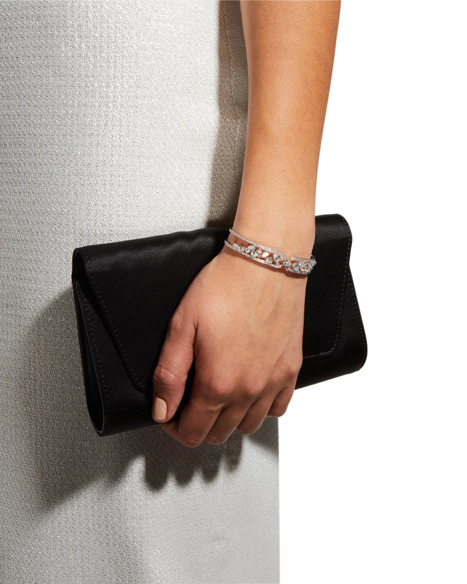 White Gold Diamond Pear and Round Bracelet 1