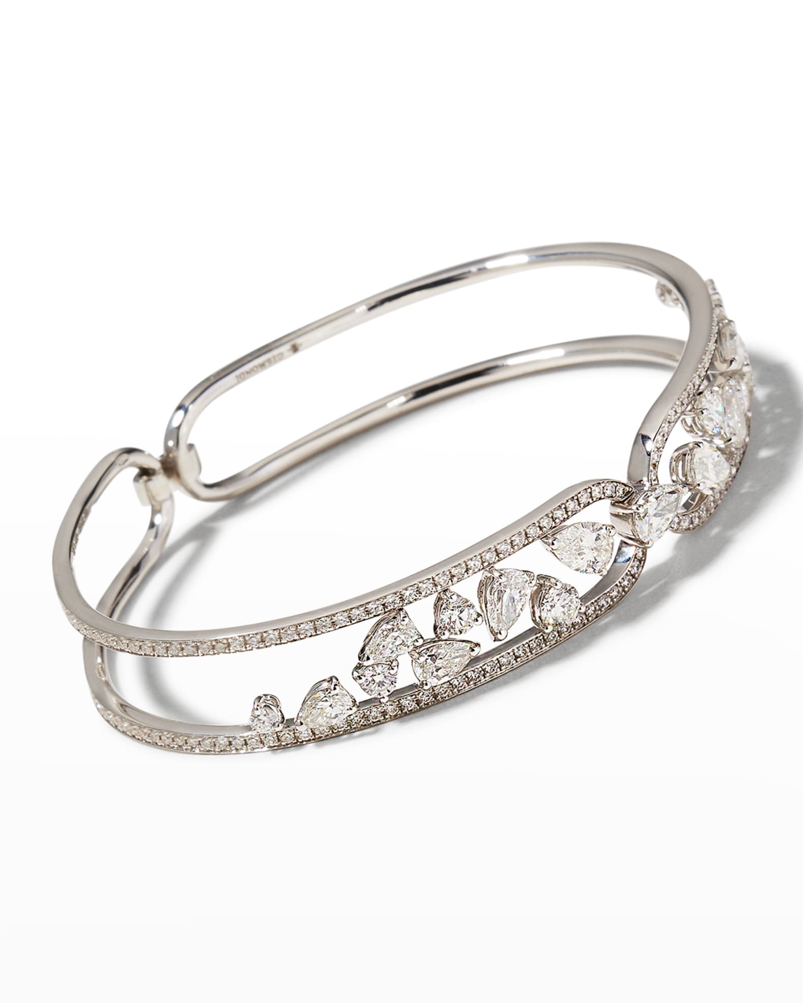 Gismondi 1754 White Gold Diamond Pear and Round Bracelet Neiman Marcus