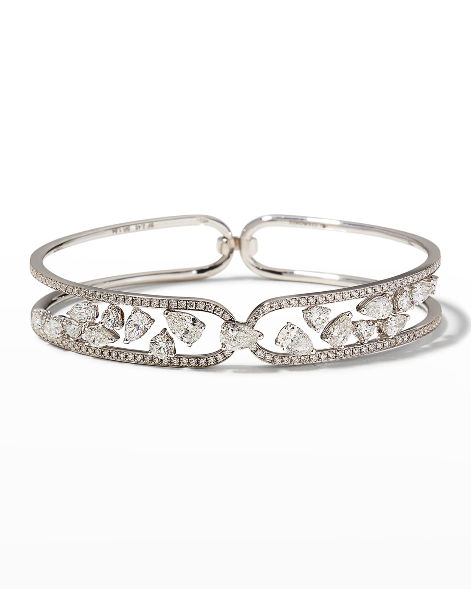 White Gold Diamond Pear and Round Bracelet 0