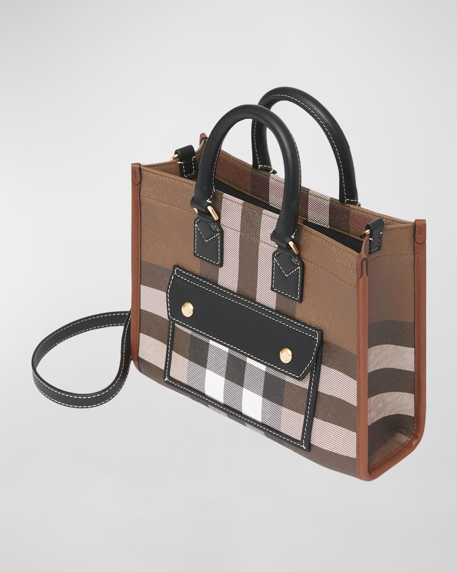 Burberry Check E-Canvas Tote Bag