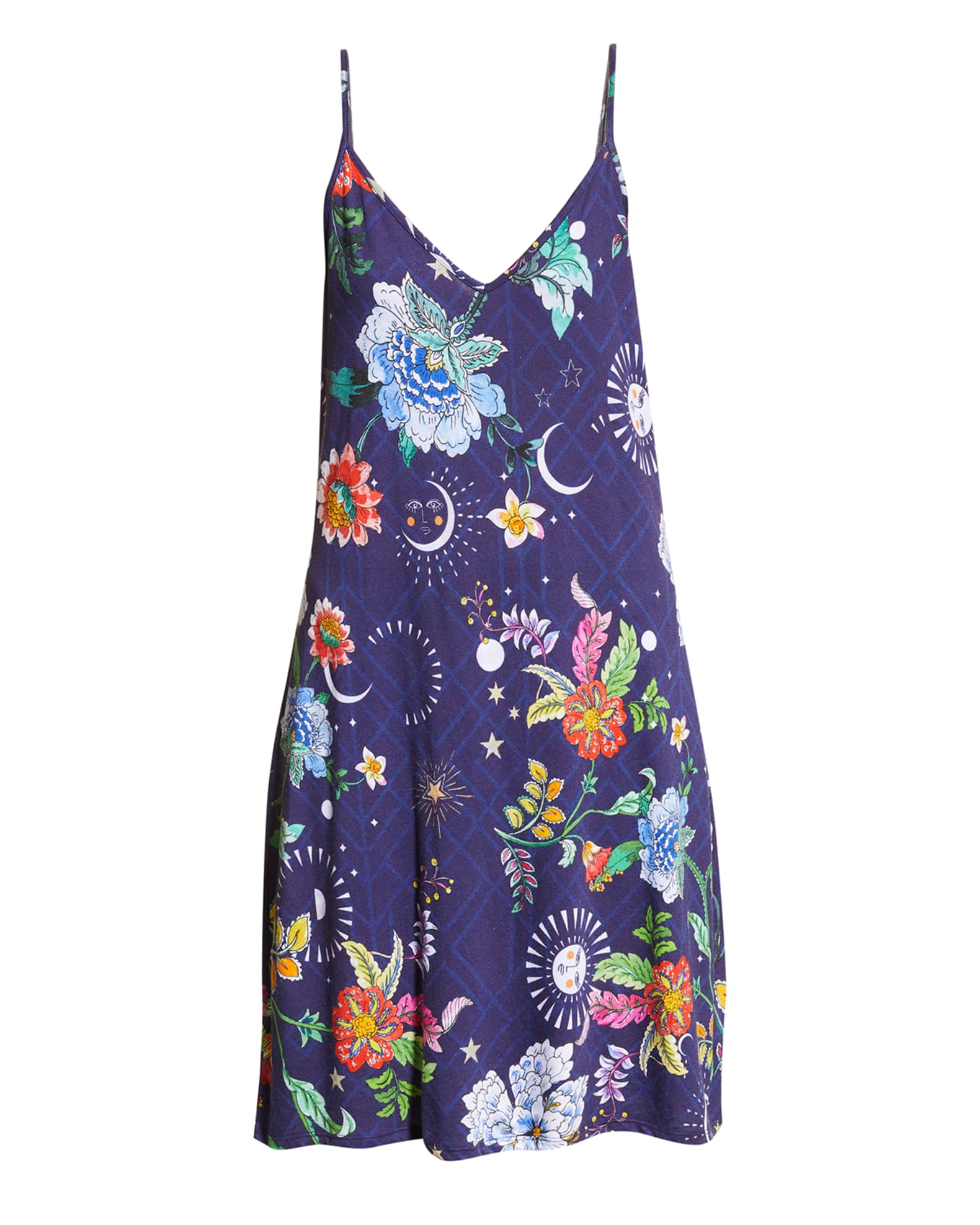 Johnny Was Aurora Borealis Floral-Print Sleep Dress | Neiman Marcus