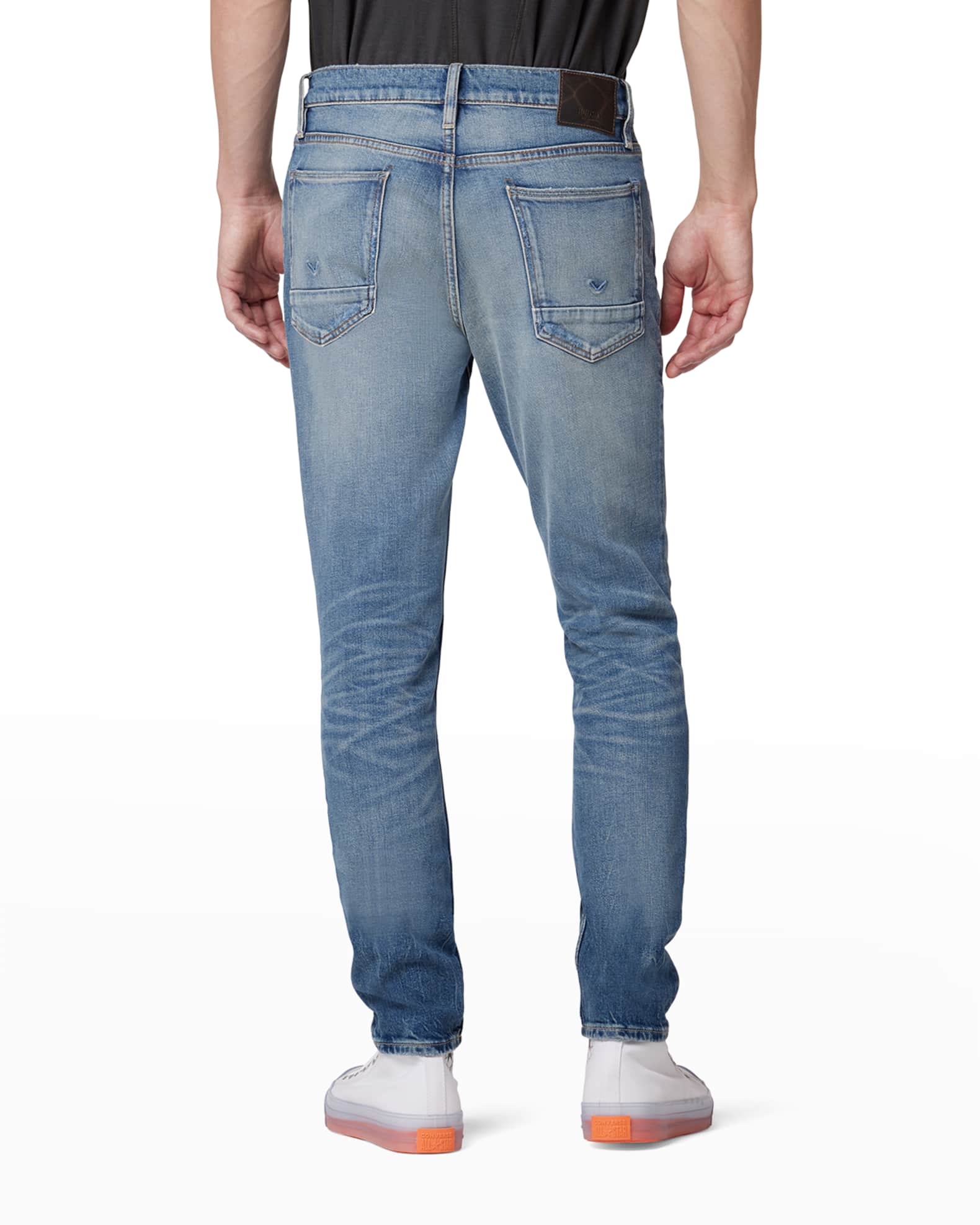 Hudson Men's Axl Slim Rip/Repair Jeans | Neiman Marcus