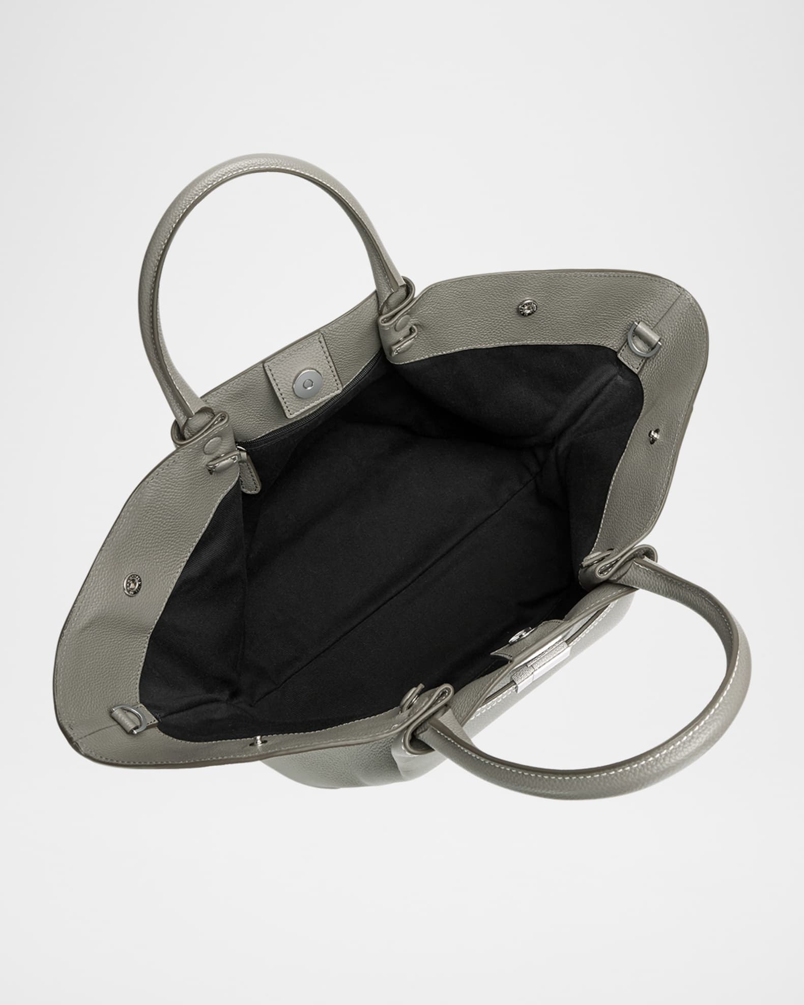 Midi New York Buckle Leather Tote Bag