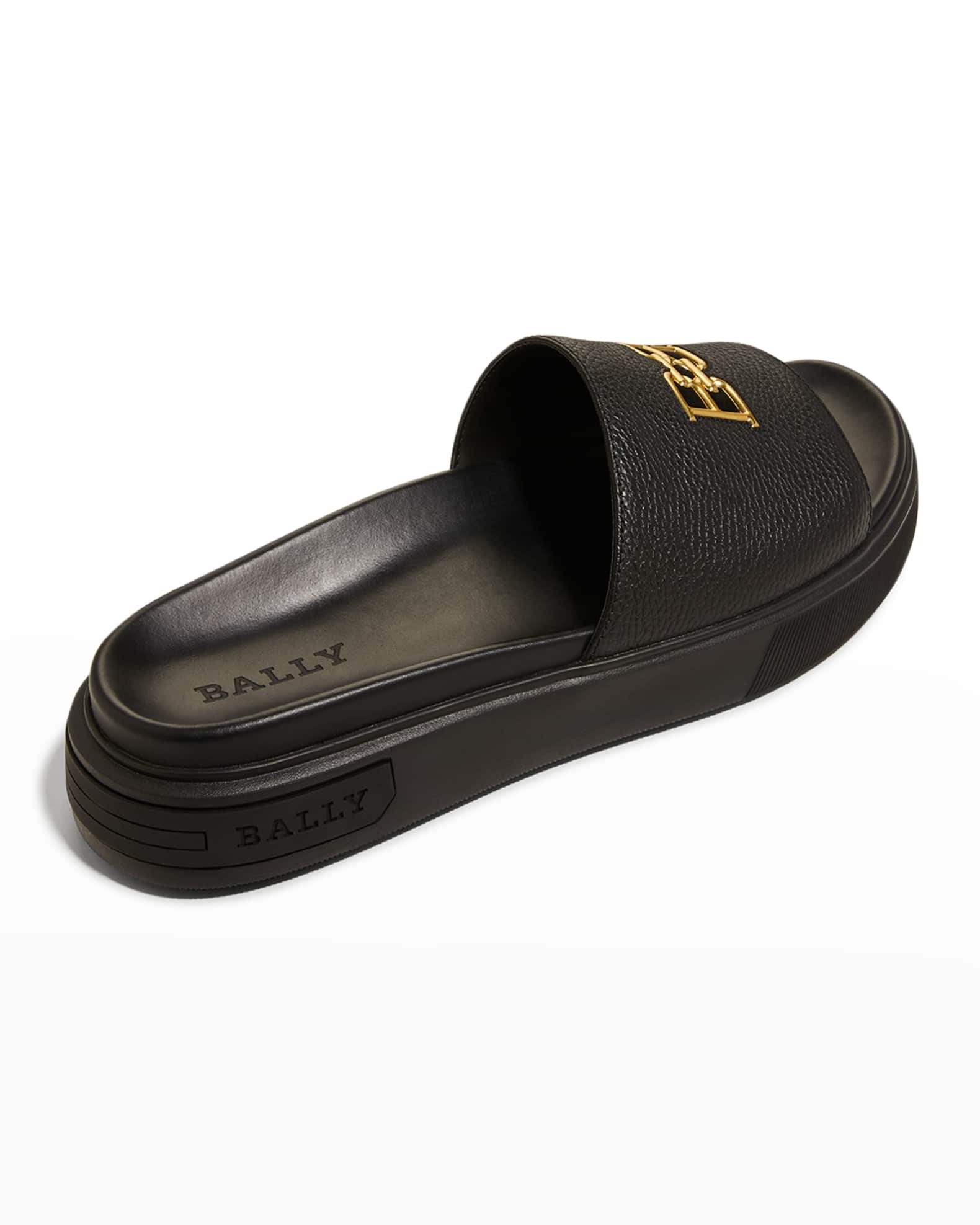 Bally Men's Jaxons BChain Leather Slides Neiman Marcus