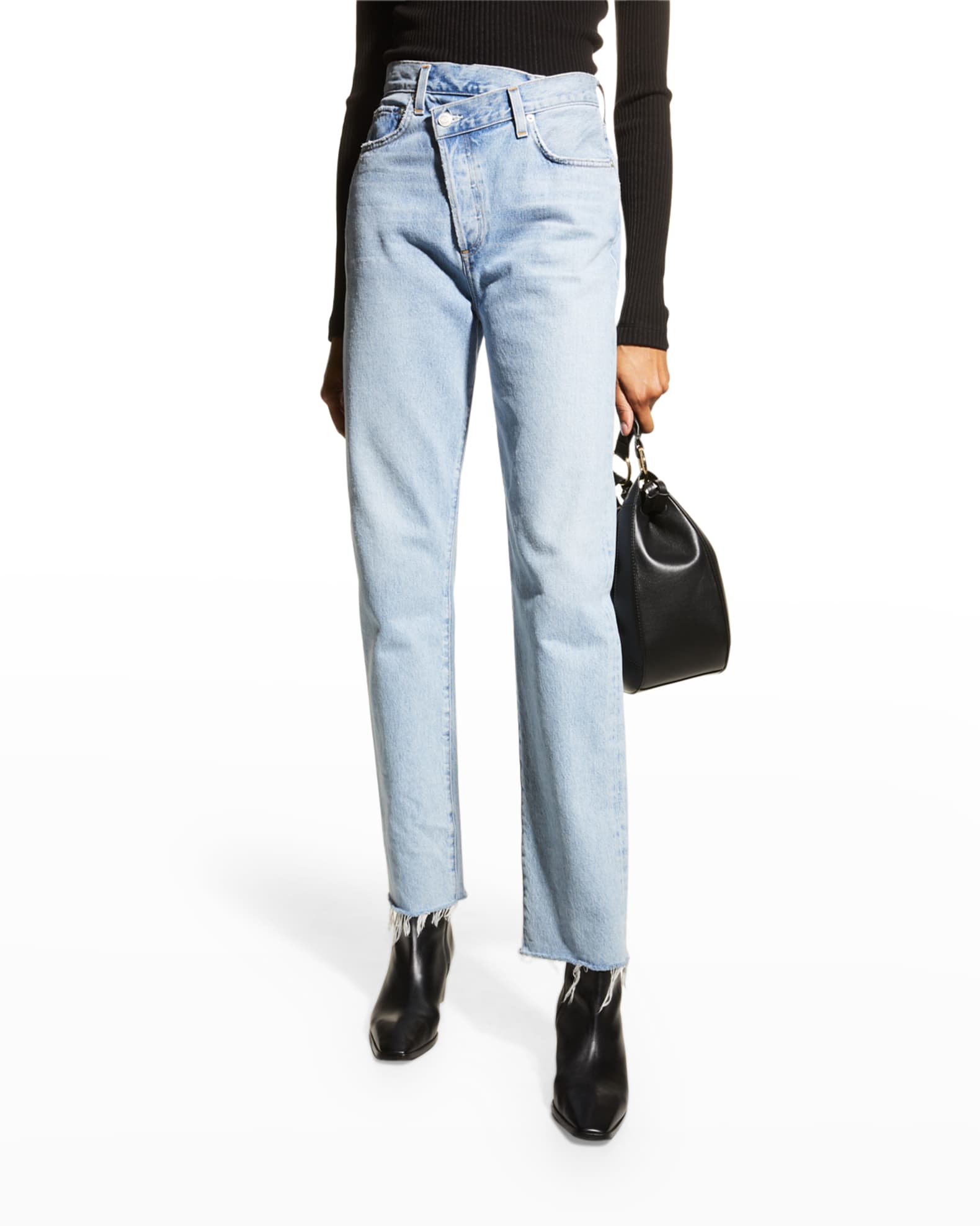Crisscross Straight Leg Jeans