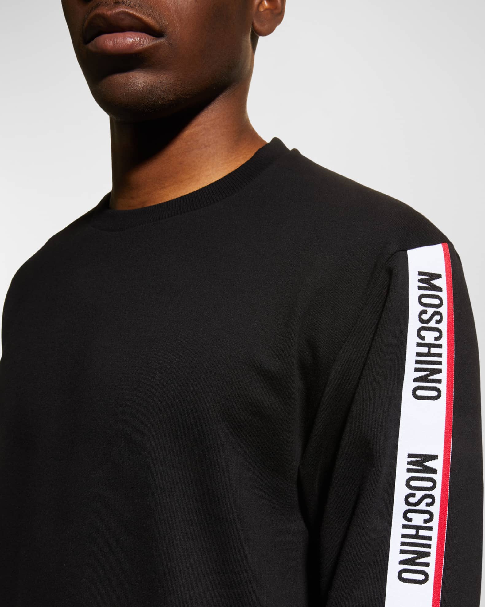 Moschino Men's Logo-Tape Crew Sweatshirt | Neiman Marcus