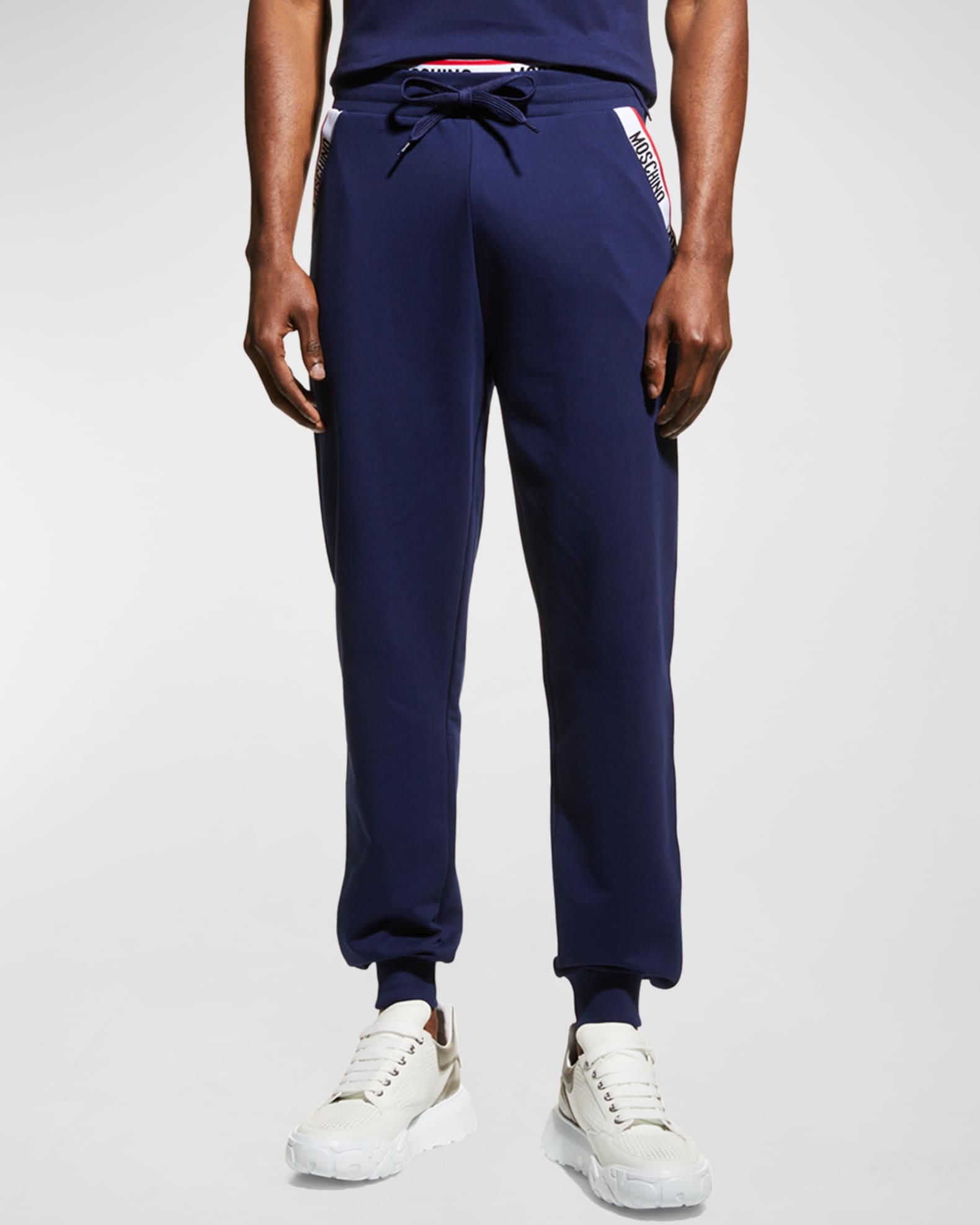 Moschino Men's Logo-Trim Home Jogger Pants | Neiman Marcus