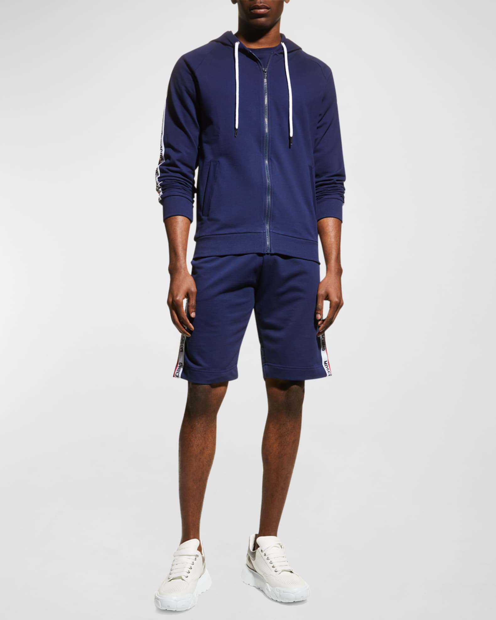 Men's Logo-Tape Raglan Zip Hoodie 1