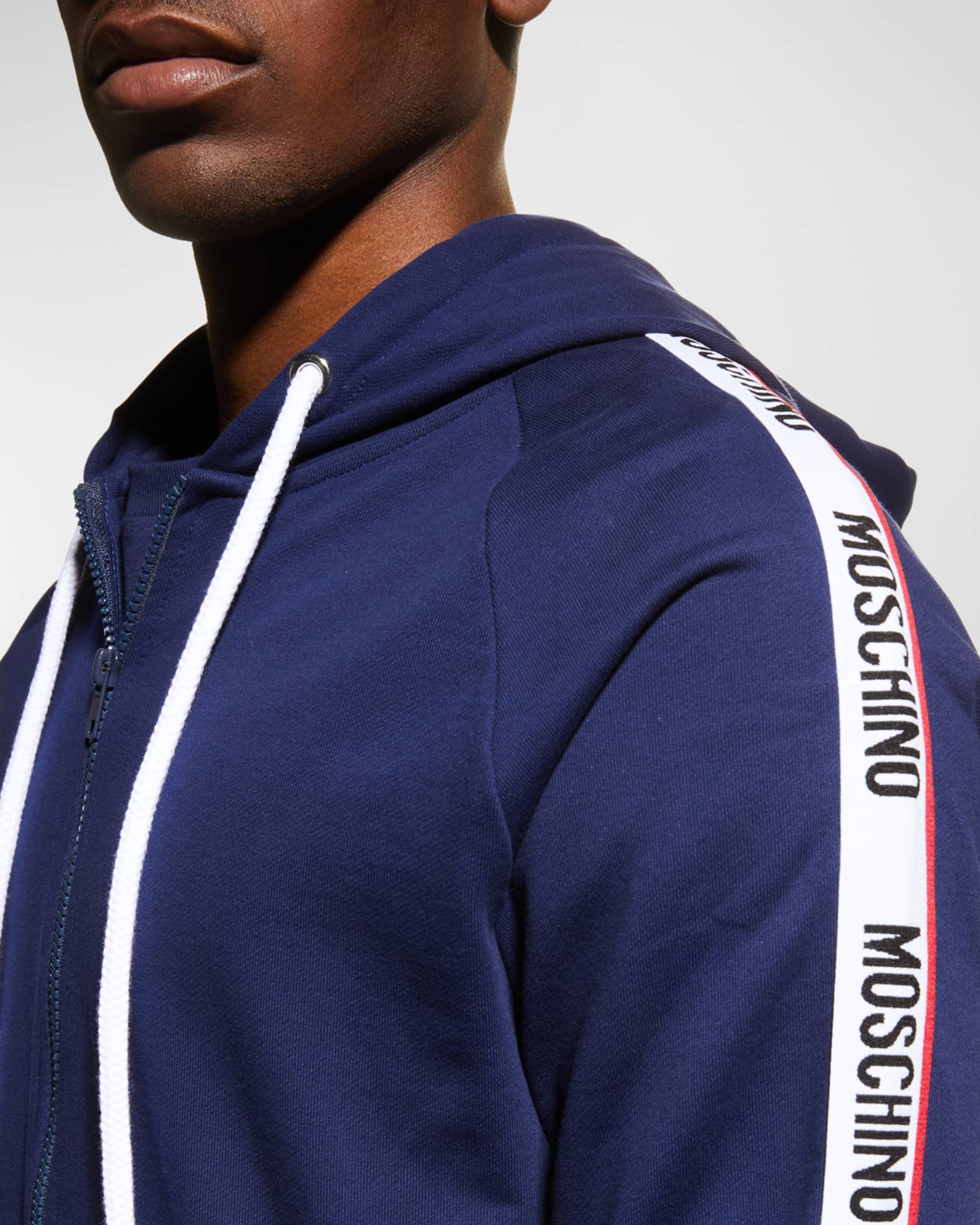 MOSCHINO - MOSCHINO❤ Moschino Men's Logo-Tape Raglan Zip Hoodie | Neiman Marcus