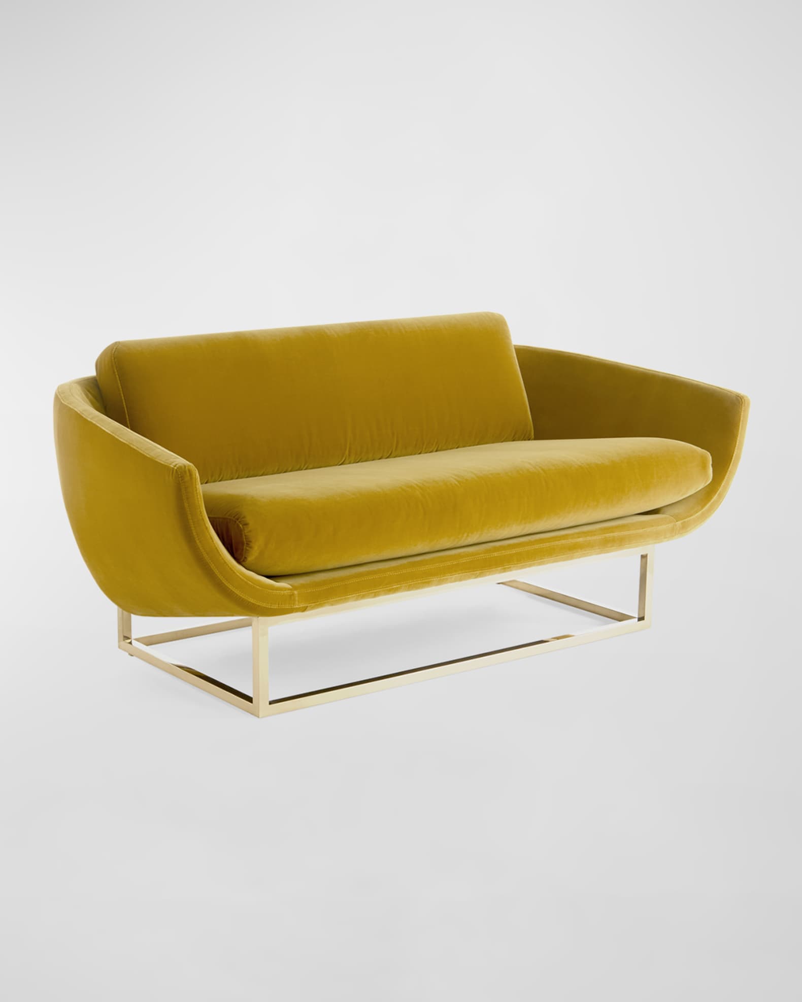 Jonathan Adler Beaumont Velvet Settee 64" Neiman Marcus