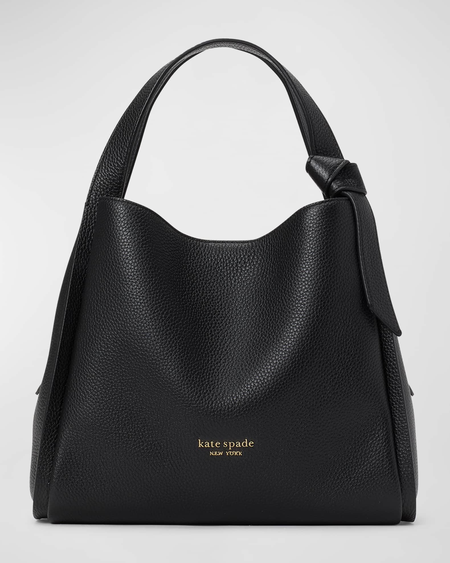 Kate Spade New York Knott Pebbled Leather Medium Crossbody Tote Black