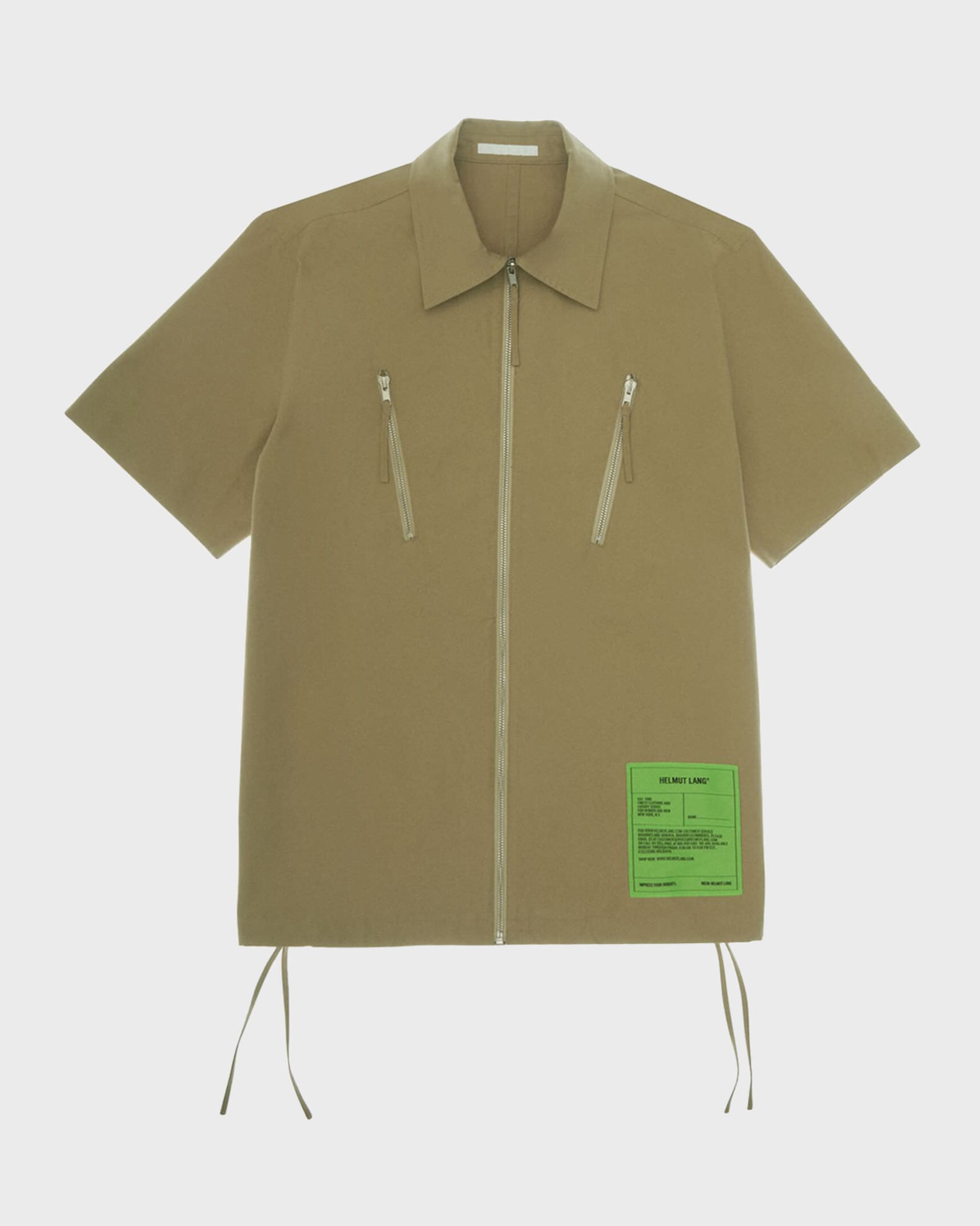 $425 Mens HELMUT LANG LS Strap Button Up Sport Shirt Beige Medium