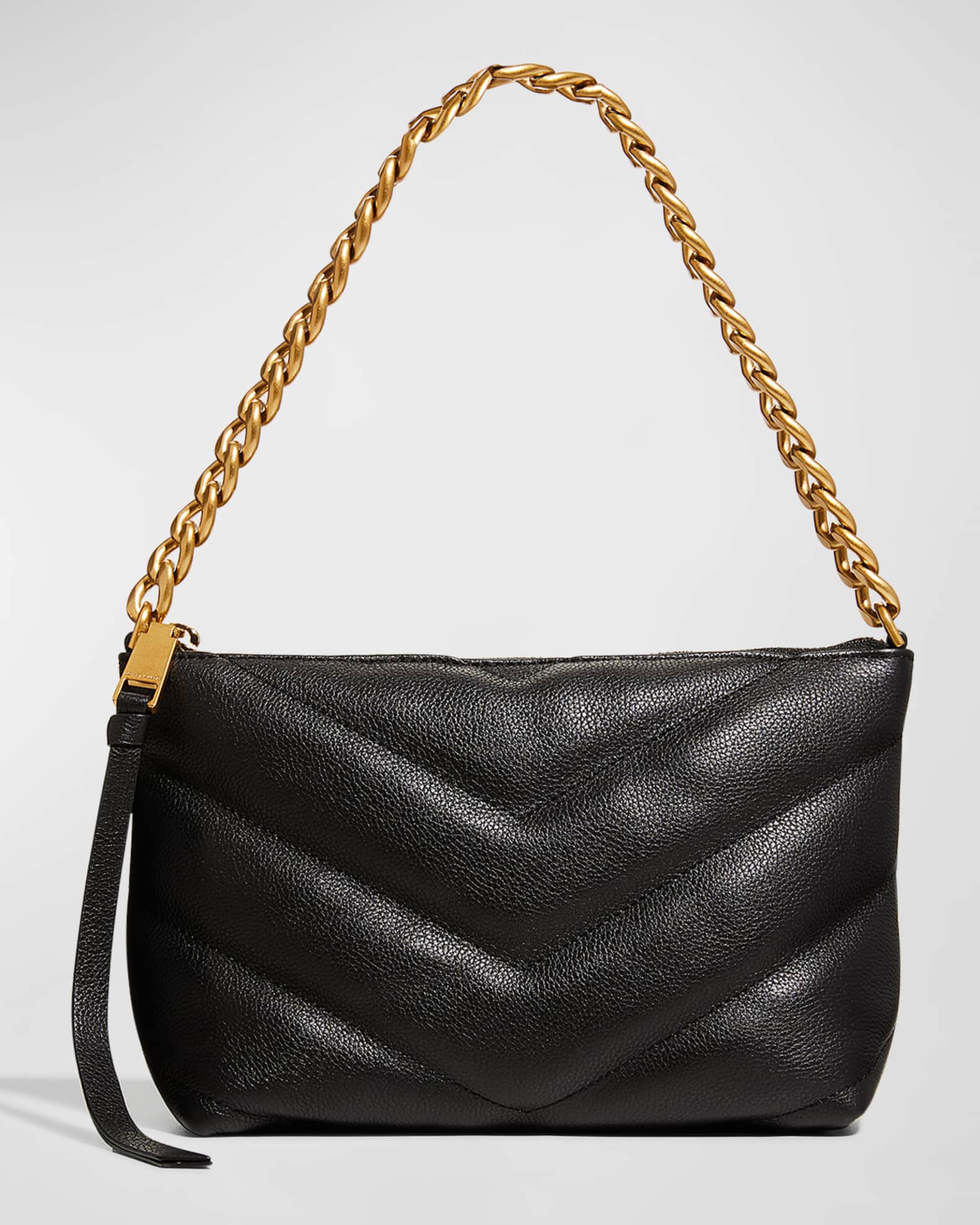 Rebecca Minkoff Mini Crossbody Black Leather Adjustable Shoulder Bag.