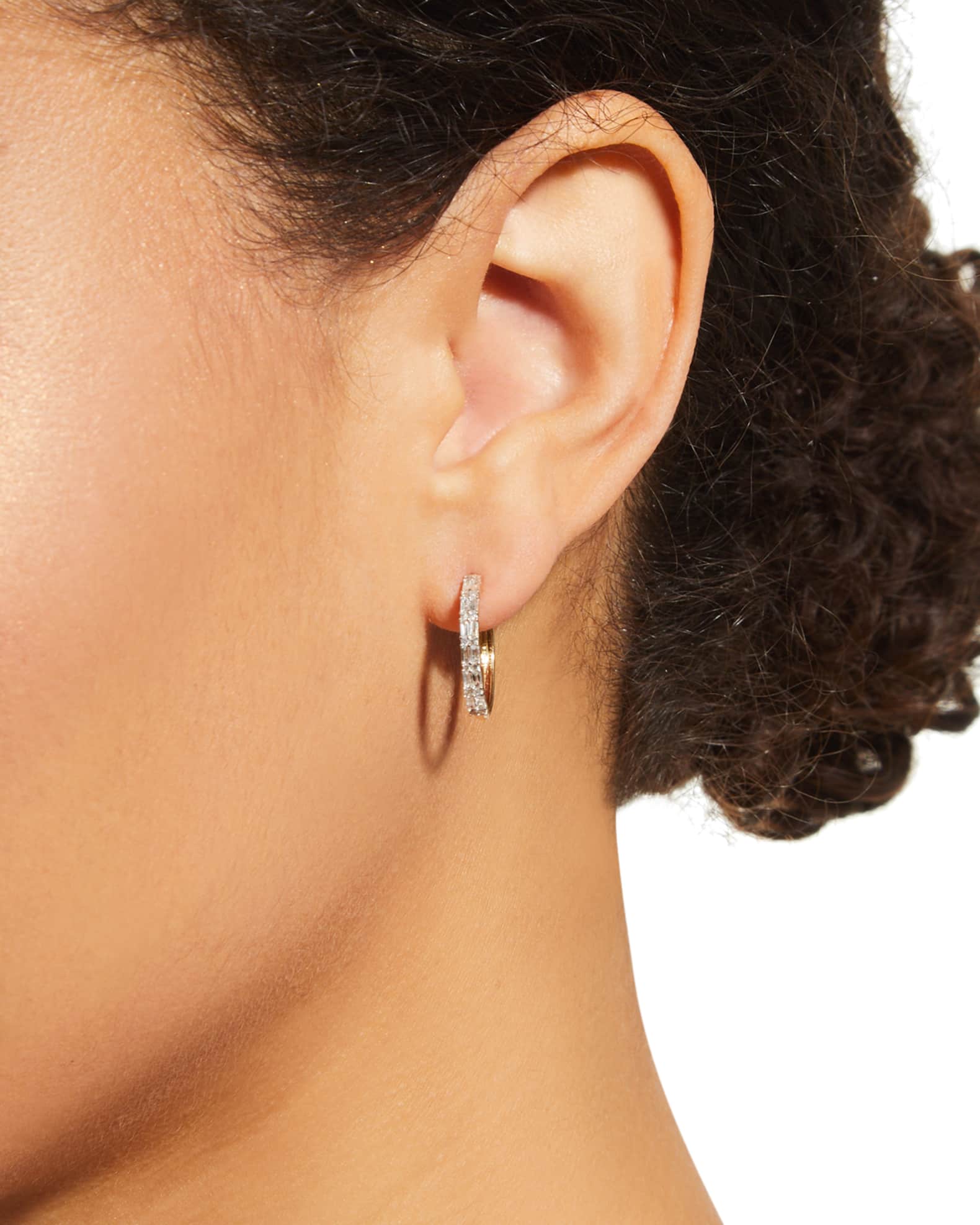 STONE AND STRAND Diamond Code Huggie Earrings Neiman Marcus
