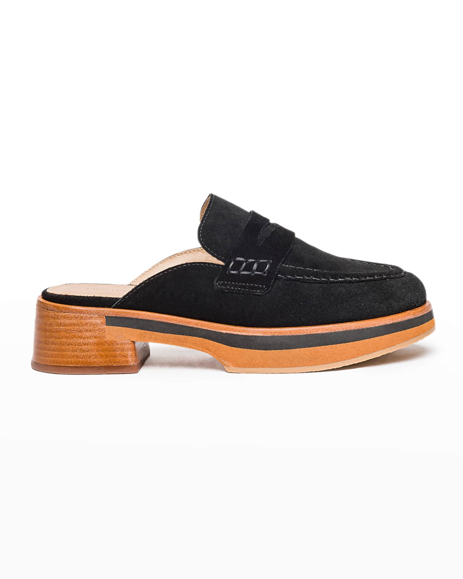 Suede loafer mules Clearance