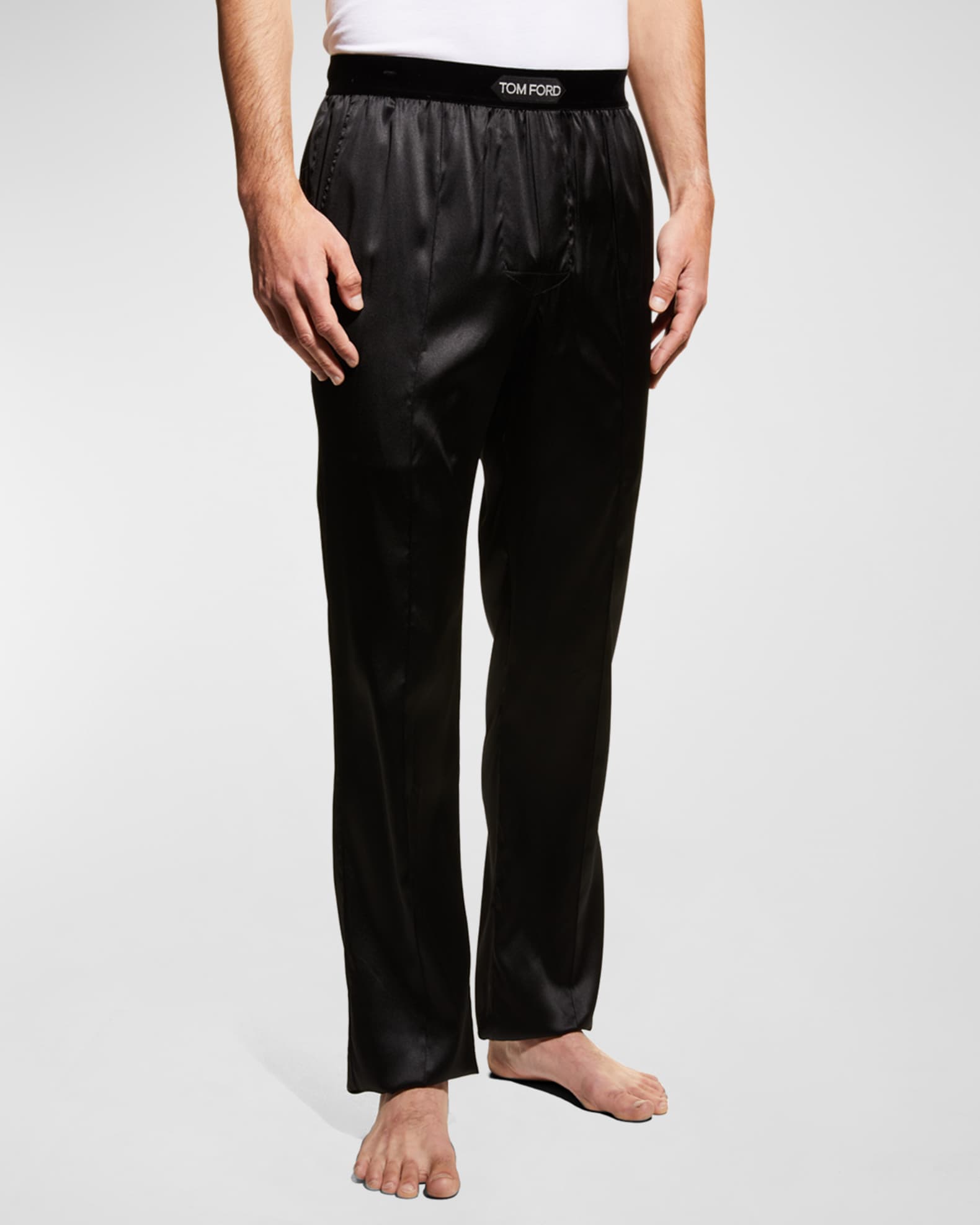 パンツ Tom Ford Pants With Logo TOM FORD Men's Silk Logo Pajama Pants - Bergdorf Goodman