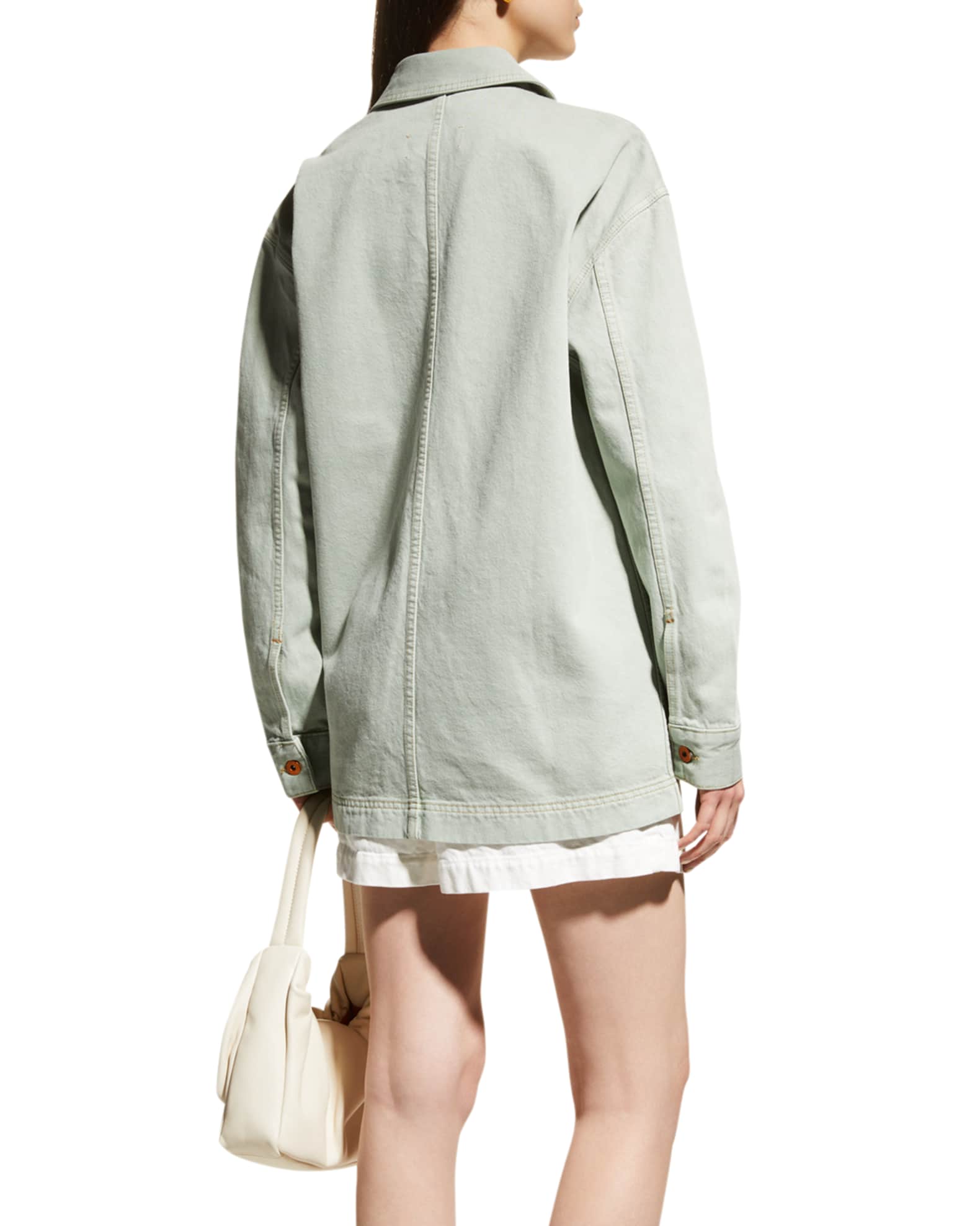 SLVRLAKE Oversized Patch Pocket Utility Jacket Neiman Marcus