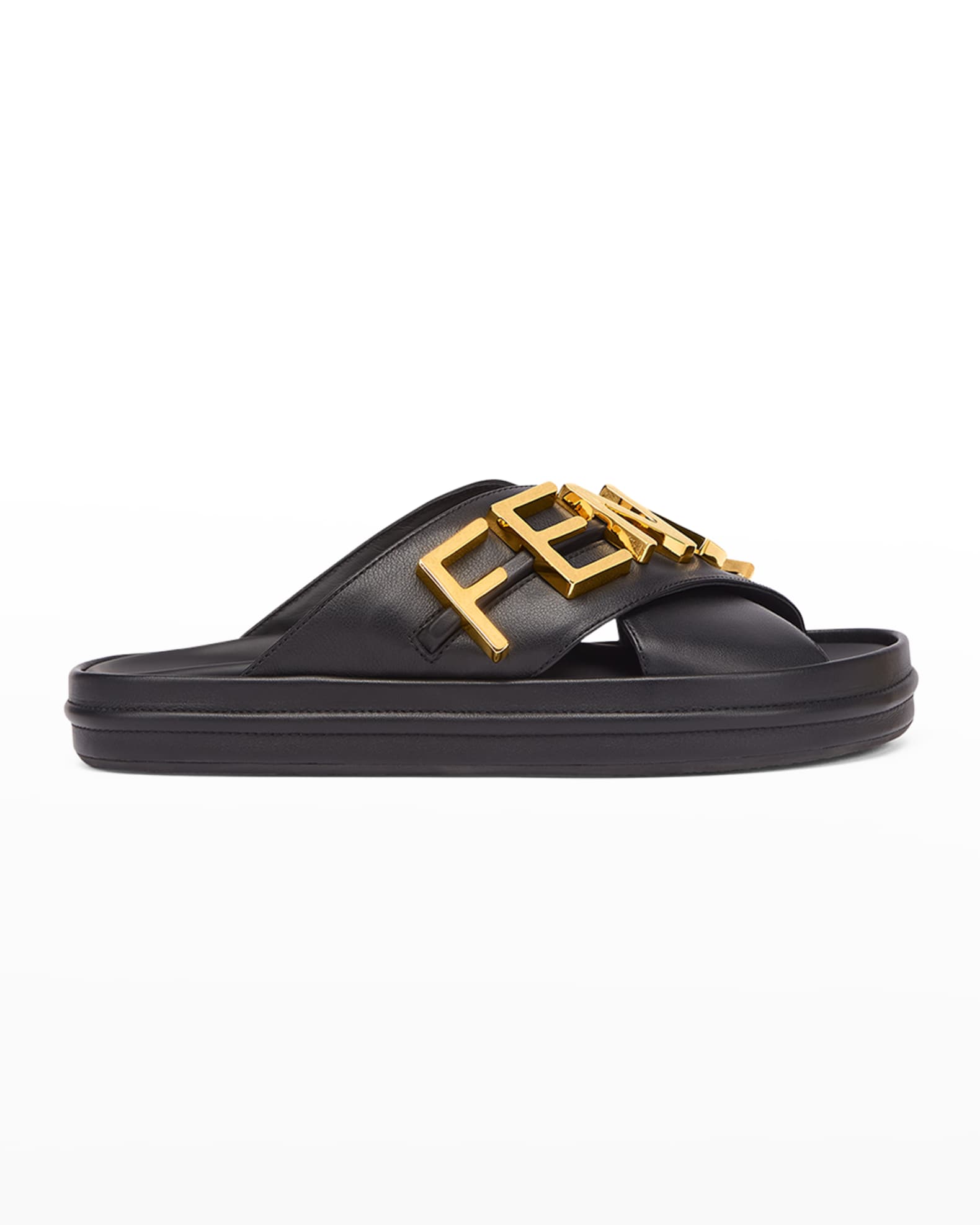 styrte engagement Afbrydelse Fendi Logo Letter Crisscross Slide Sandals | Neiman Marcus