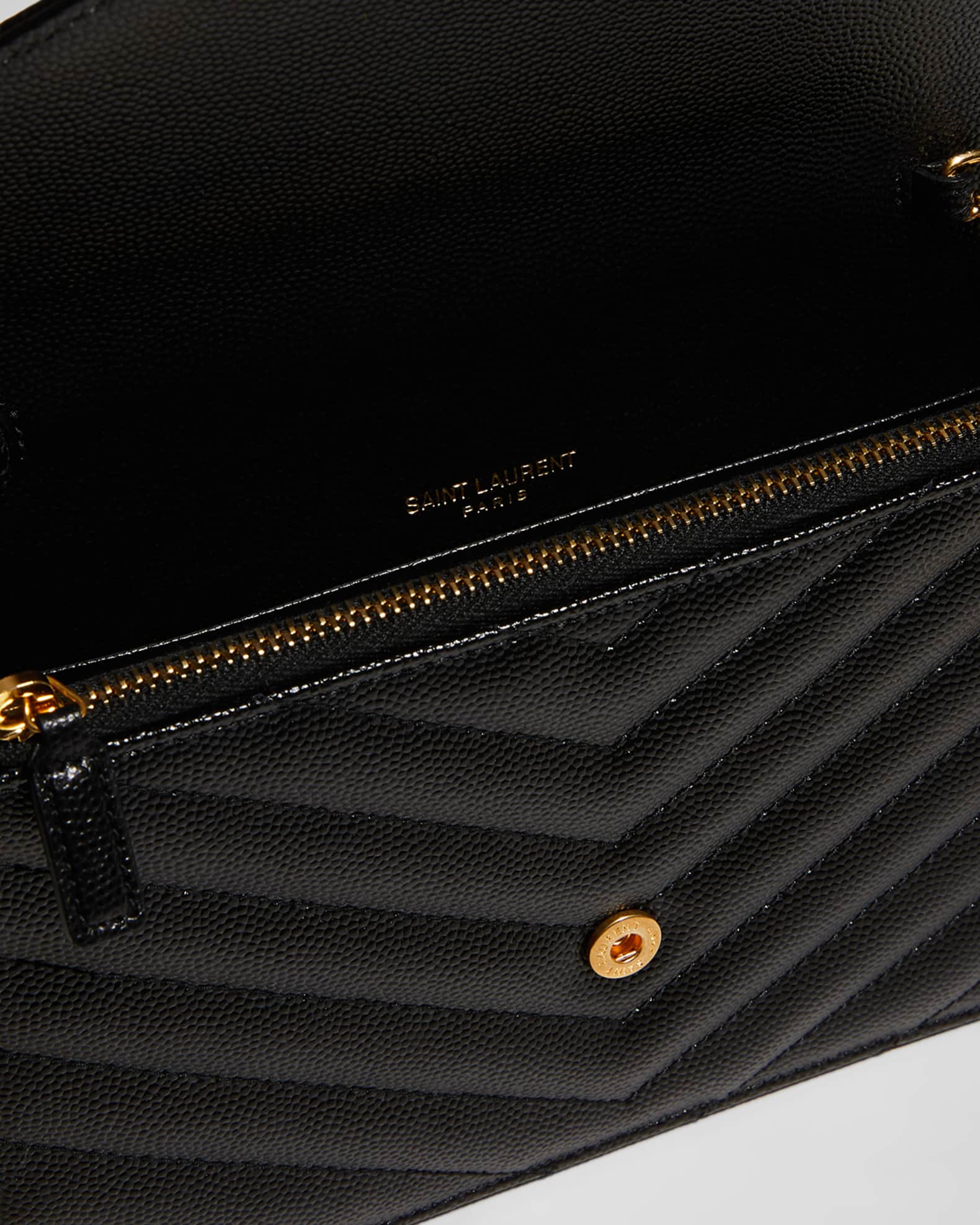 Saint laurent black monogramme envelope chain wallet bag shop
