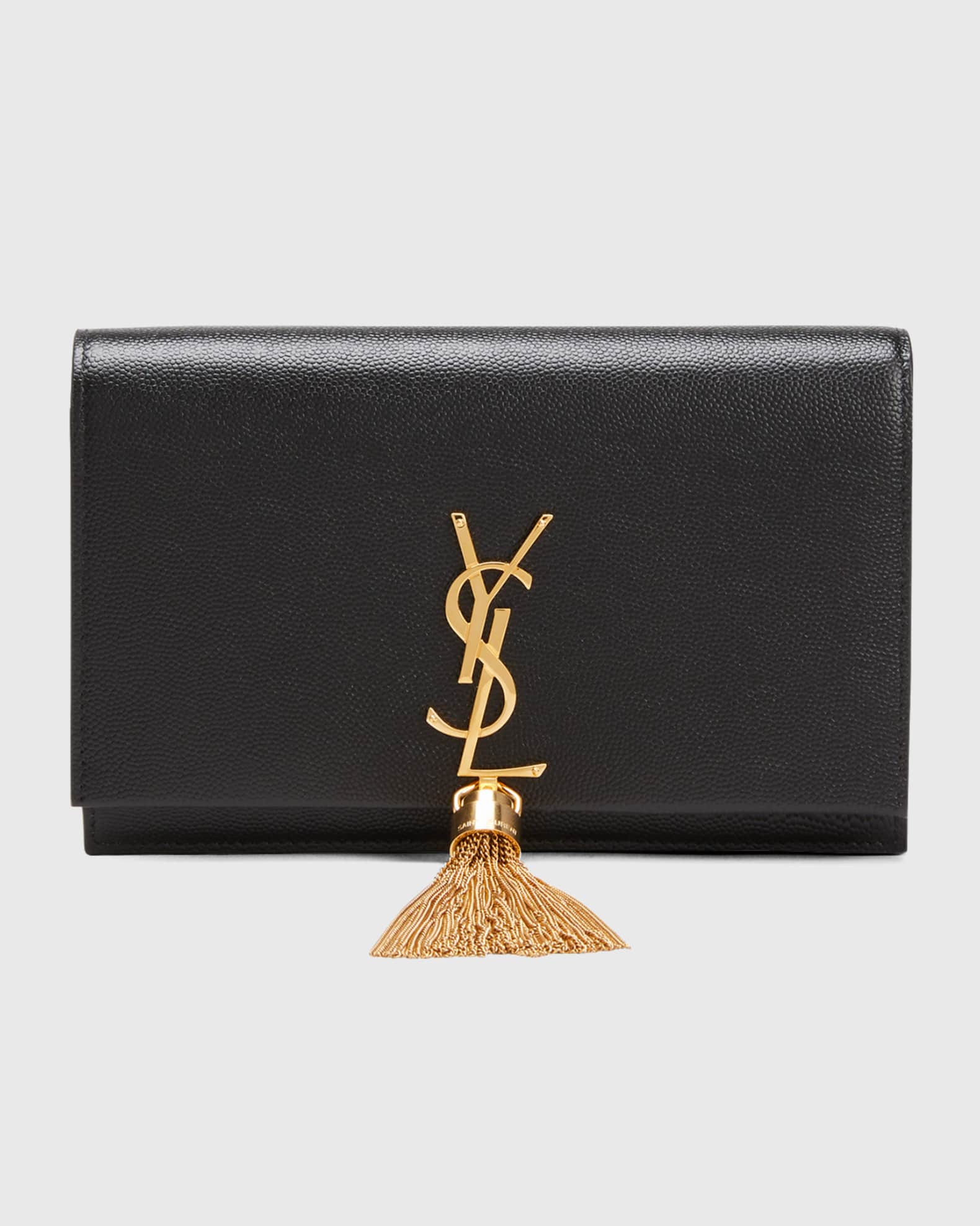 Saint Laurent Kate Small Tassel YSL Wallet on Chain in Grained Leather |  Neiman Marcus