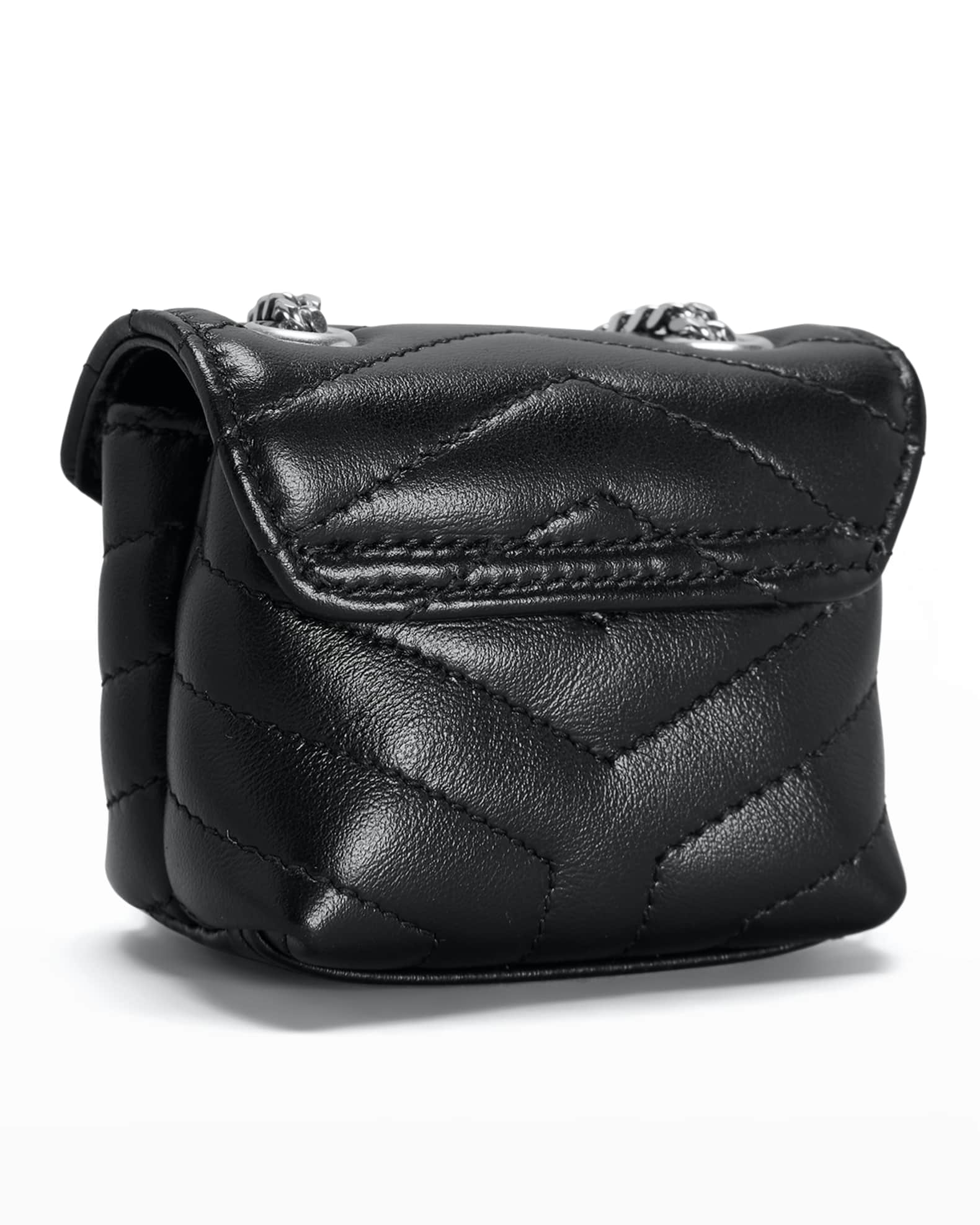 loulou airpods holder micro bag in matelassé y leather