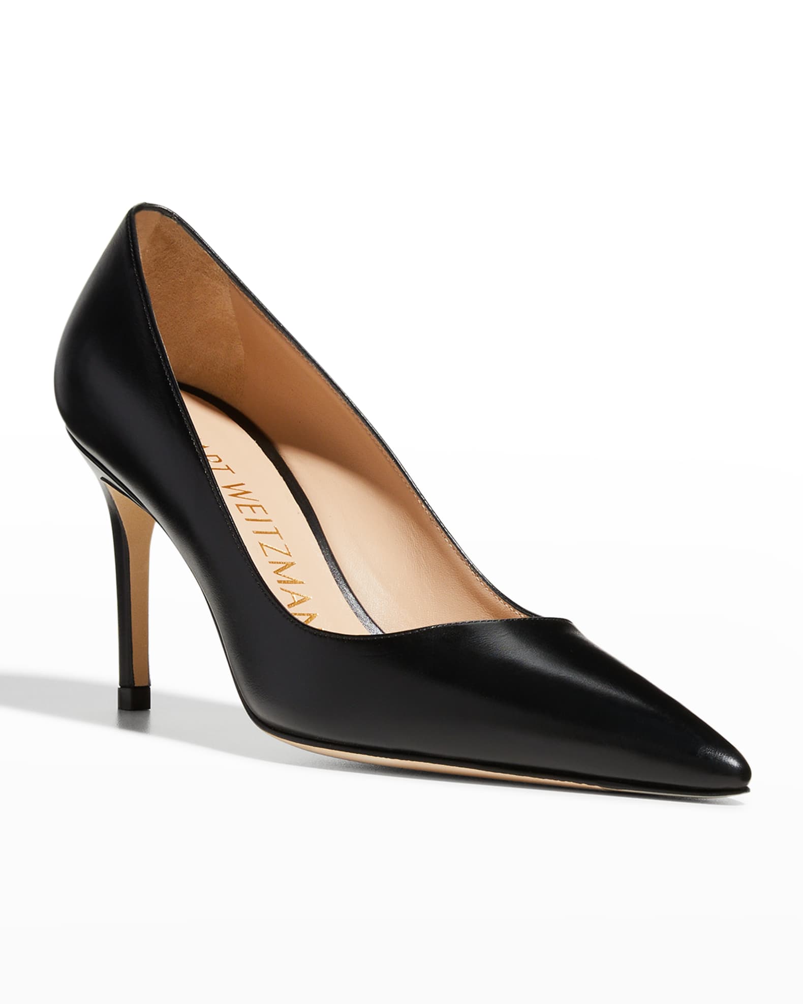 stuart weitzman royal leather stiletto pumps